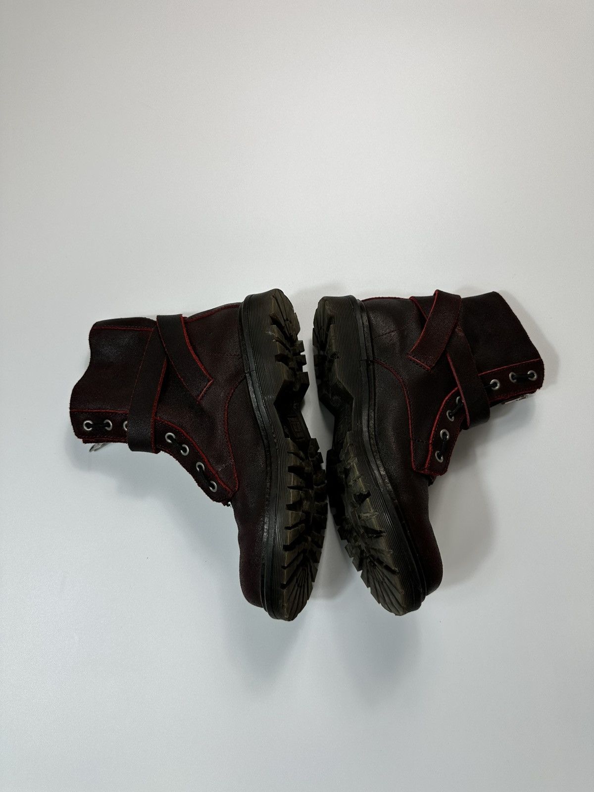 Diesel Diesel Leather Boots 36 Size Burgundy Y2K Made In Portugal Size US 6 / IT 36 - 2 Thumbnail