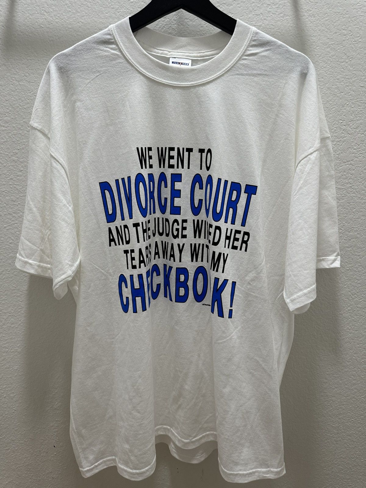 Image of Divorce Court Humor Shirt in White, Men's (Size XL)