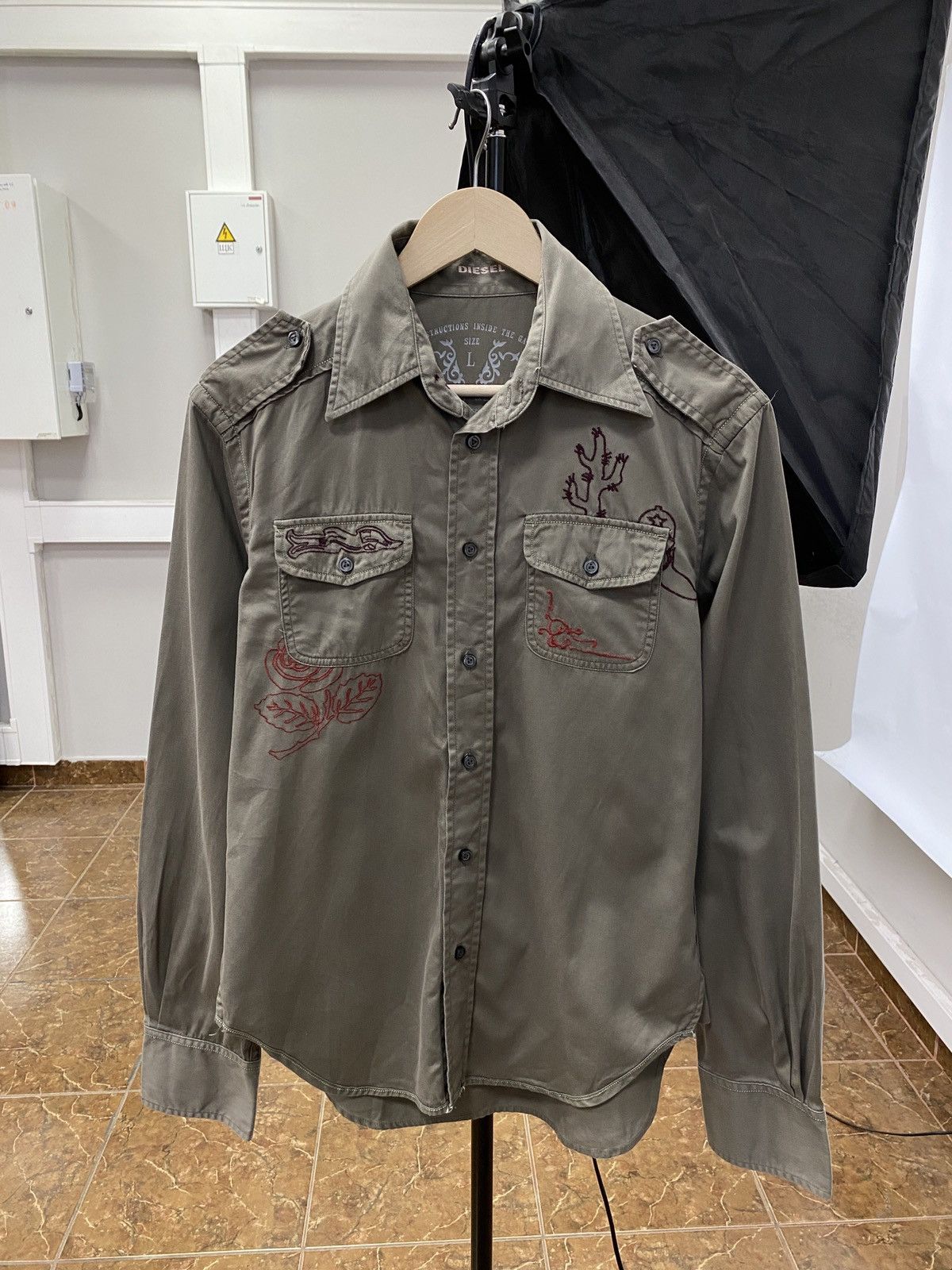 Diesel 🇺🇸 Vintage Y2K Diesel Western Shirt Retro Hype Navajo Rare Size US L / EU 52-54 / 3 - 1 Thumbnail