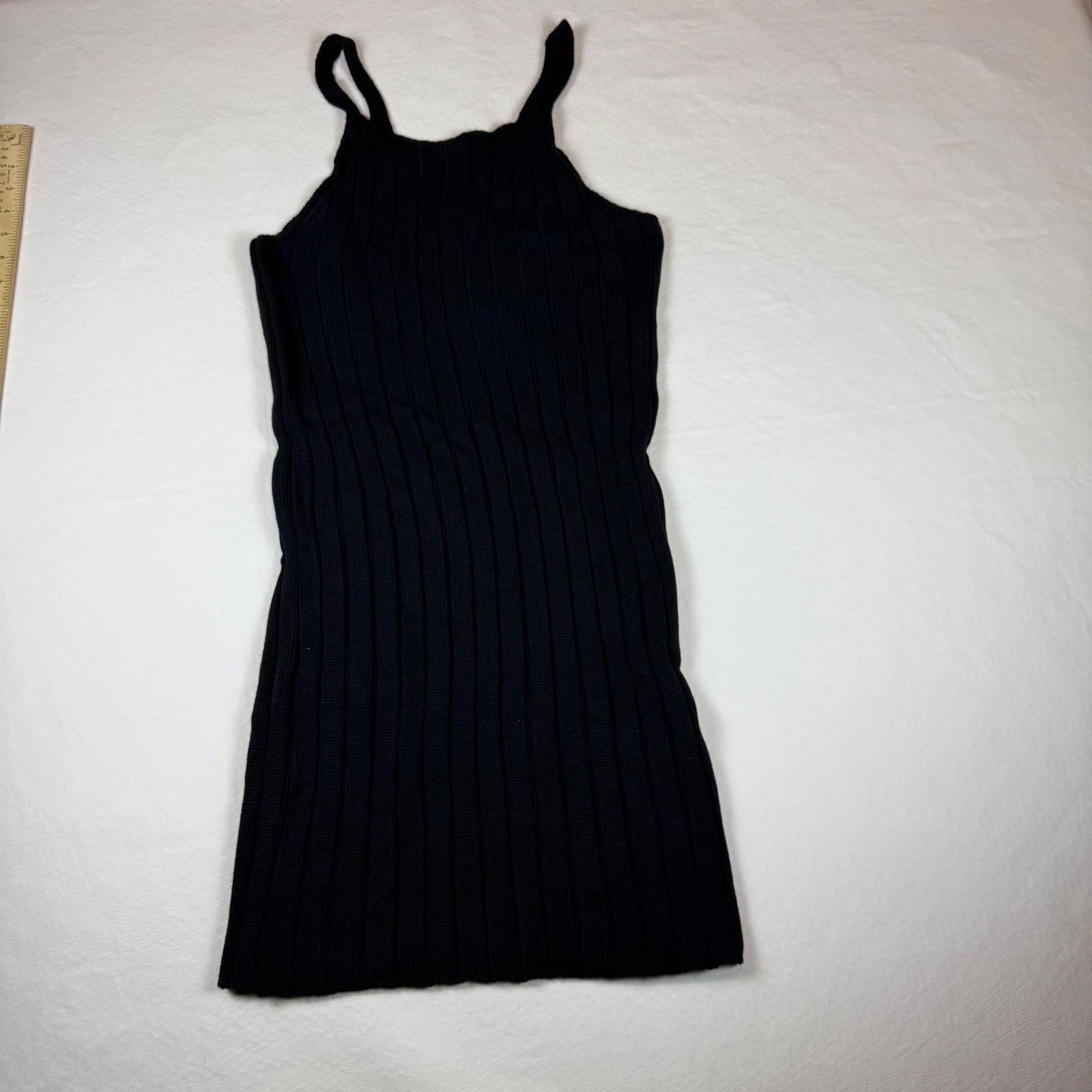 Boohoo Boohoo Womens Black Ribbed Knit Mini Dress L Bodycon Size L / US 10 / IT 46 - 2 Thumbnail