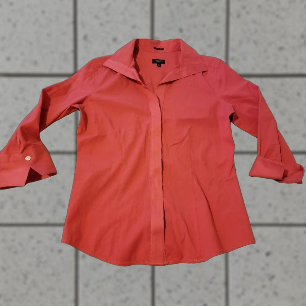 Talbots Womens Talbots Blouse Shirt 8P Petite Red Button Size M / US 6-8 / IT 42-44 - 1 Thumbnail