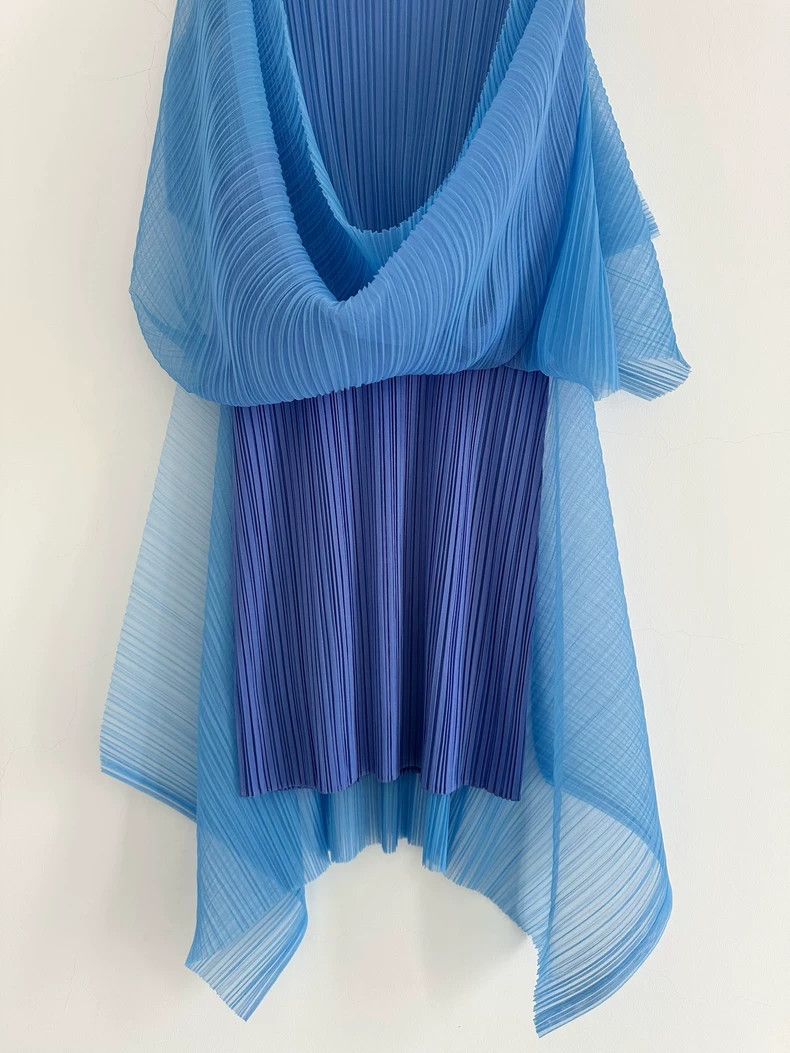 Issey Miyake Issey Miyake Blue pleated dress Size M / US 6-8 / IT 42-44 - 9 Thumbnail