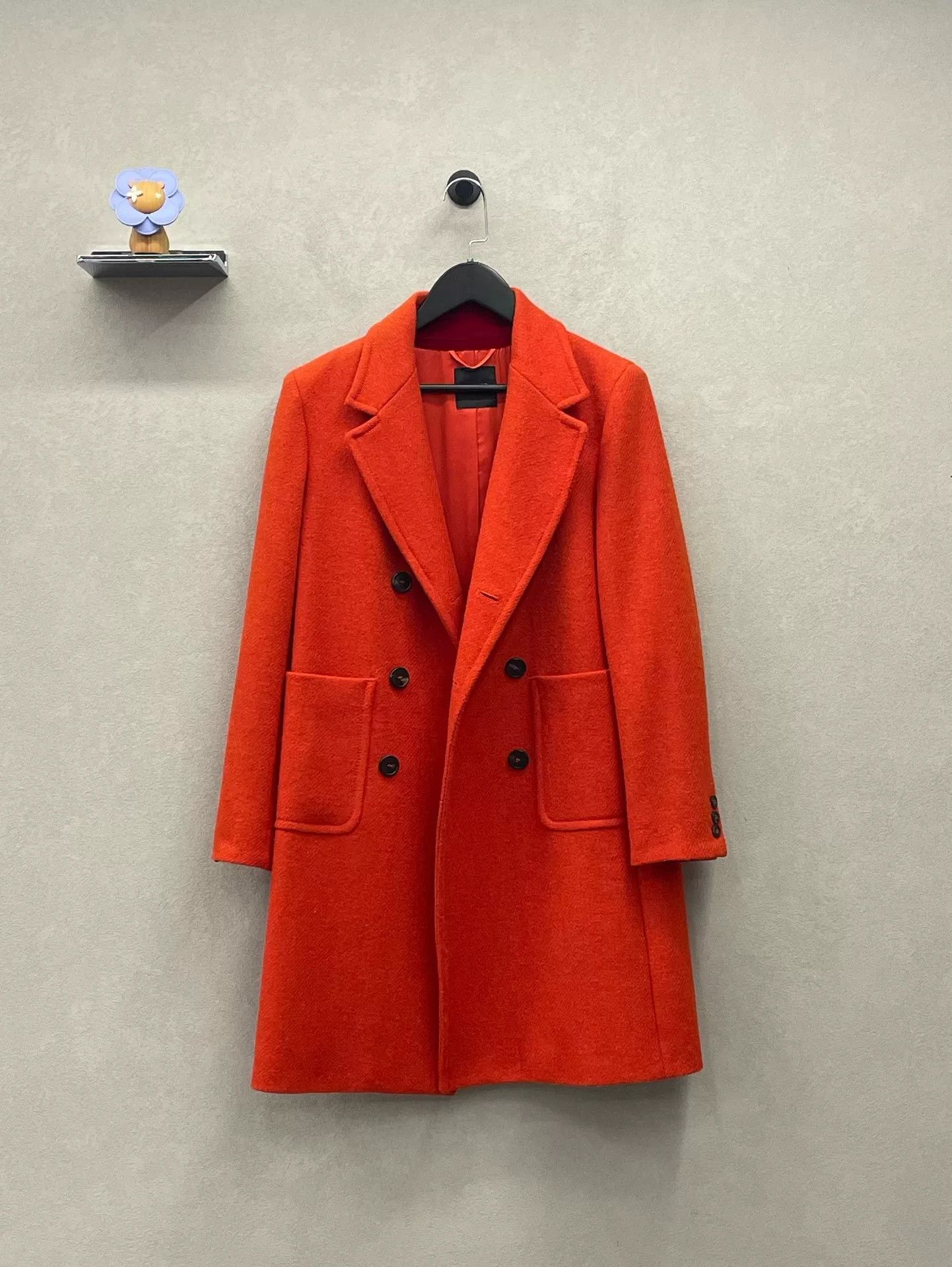 Max Mara MaxMara Orange Double-Breasted Coat Size 32 Size US L / EU 52-54 / 3 - 1 Thumbnail