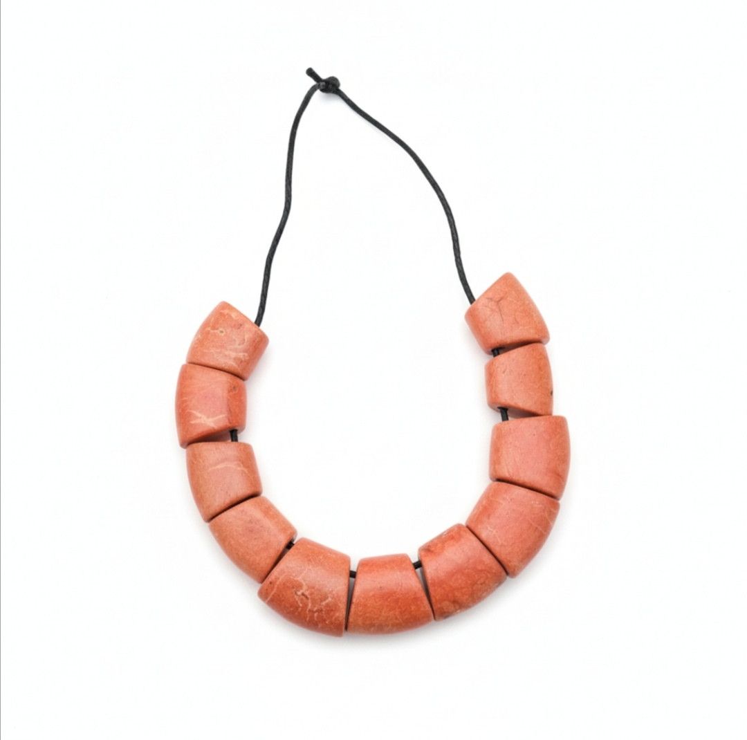 Vintage Vintage Bohemian Coral-Toned Beaded Necklace - Tribal Size ONE SIZE - 1 Thumbnail