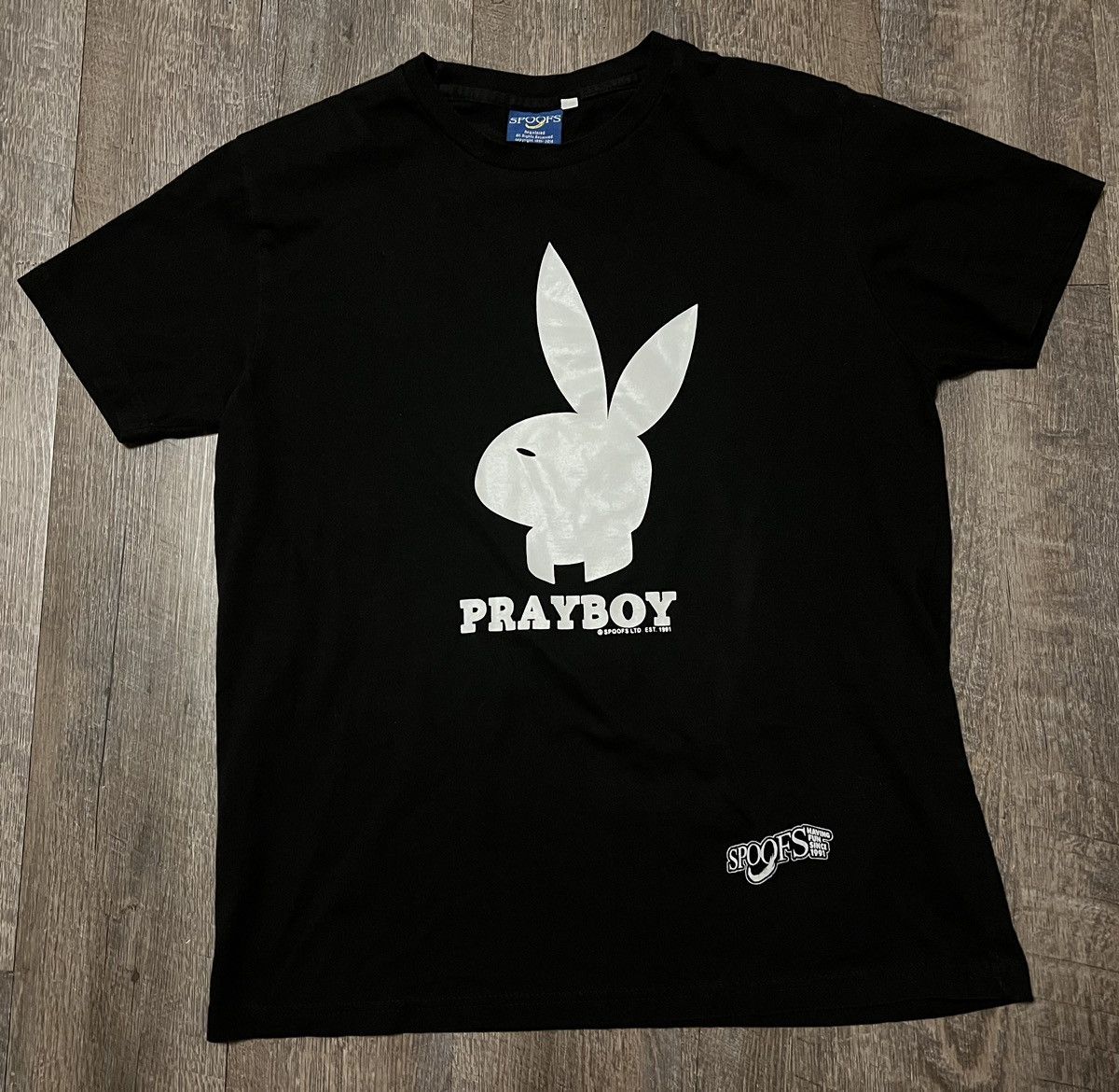 Vintage Spoofs Prayboy Playboy Bunny shirt size Large 1991