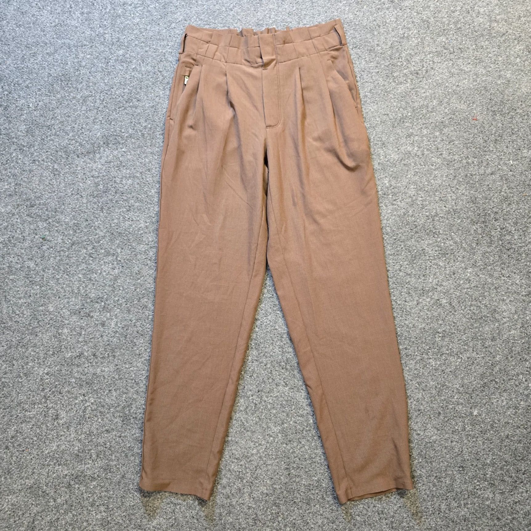 Vintage Ahtleta Pants Womens 0 Brown Skyline Plaid Pleated Taper Stretch Tapered Casual Jeans Pants Size 25" / US 0 / IT 36 - 2 Thumbnail