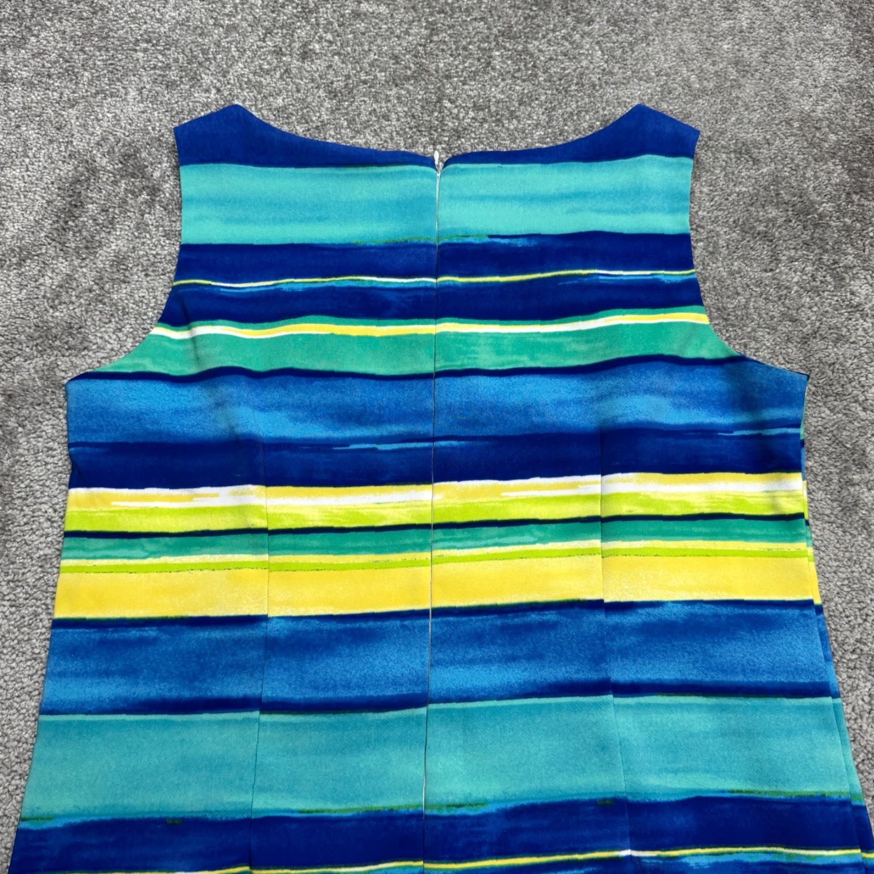 Vintage Ronni Nicole Midi Sheath Dress Womens 12 Multi Striped Keyhole Sleeveless Work Dress Size XL / US 12-14 / IT 48-50 - 5 Thumbnail