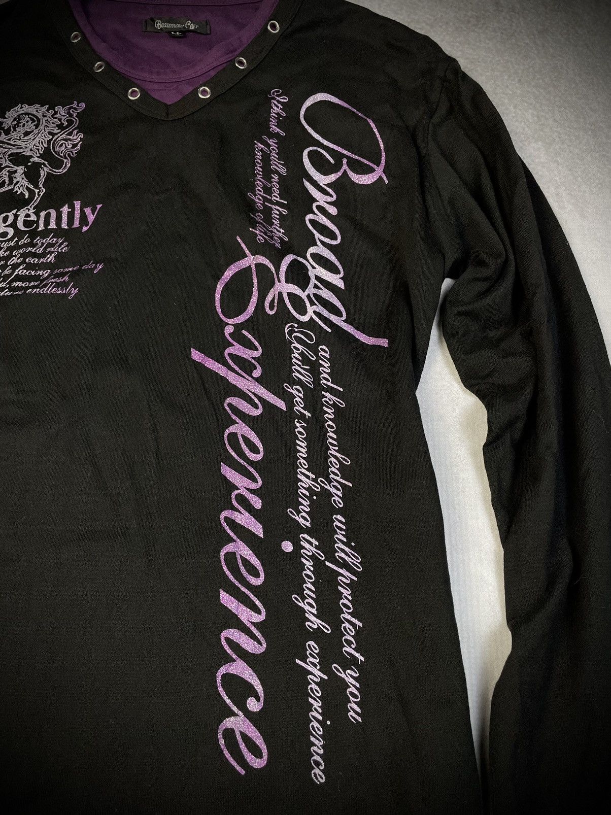 If Six Was Nine 2000s Beaumont Vkei Style Poem Longsleeve Size US L / EU 52-54 / 3 - 2 Thumbnail