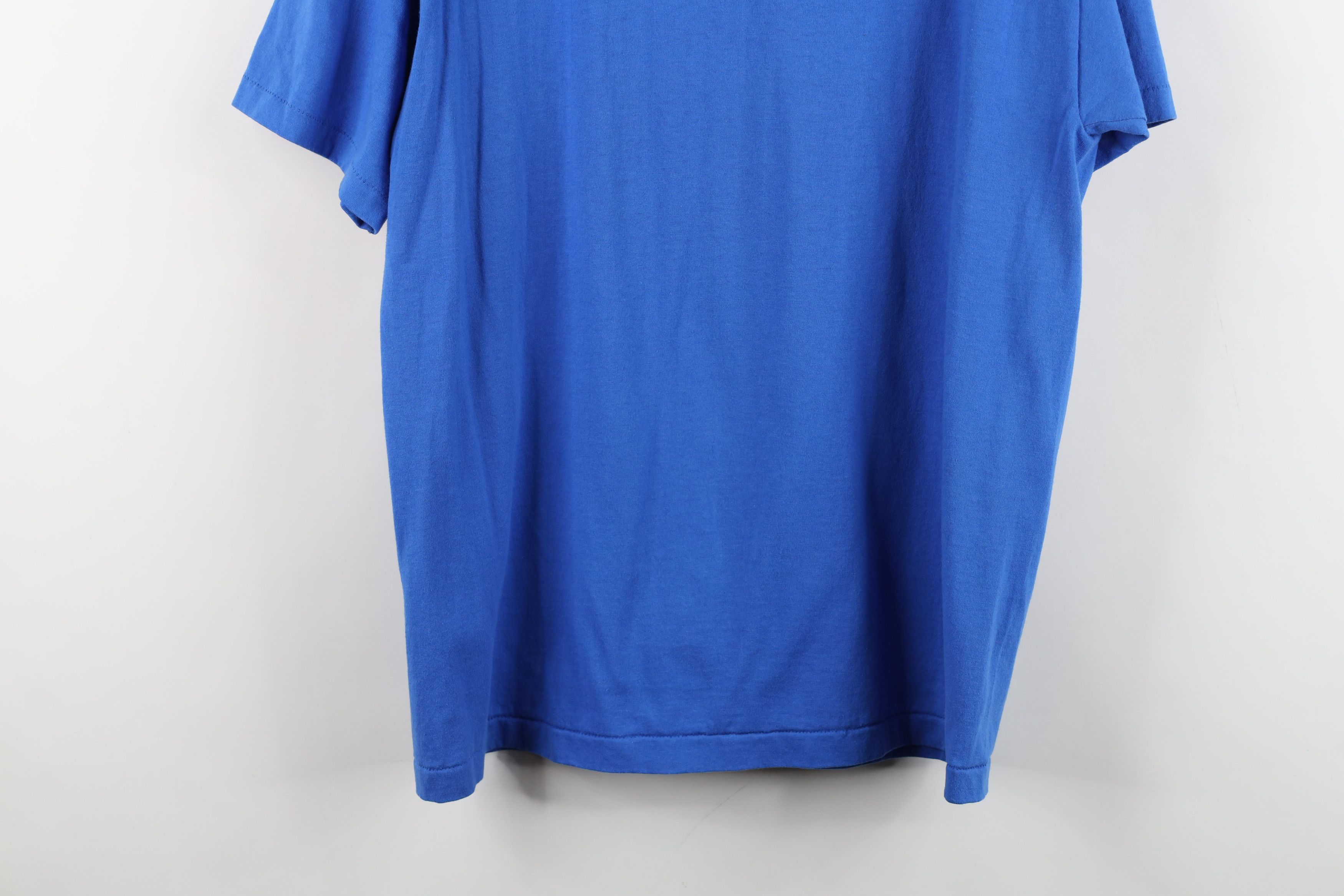 Hanes Vintage 90s Hanes Heavyweight Short Sleeve T-Shirt Blue USA Size US L / EU 52-54 / 3 - 12 Thumbnail