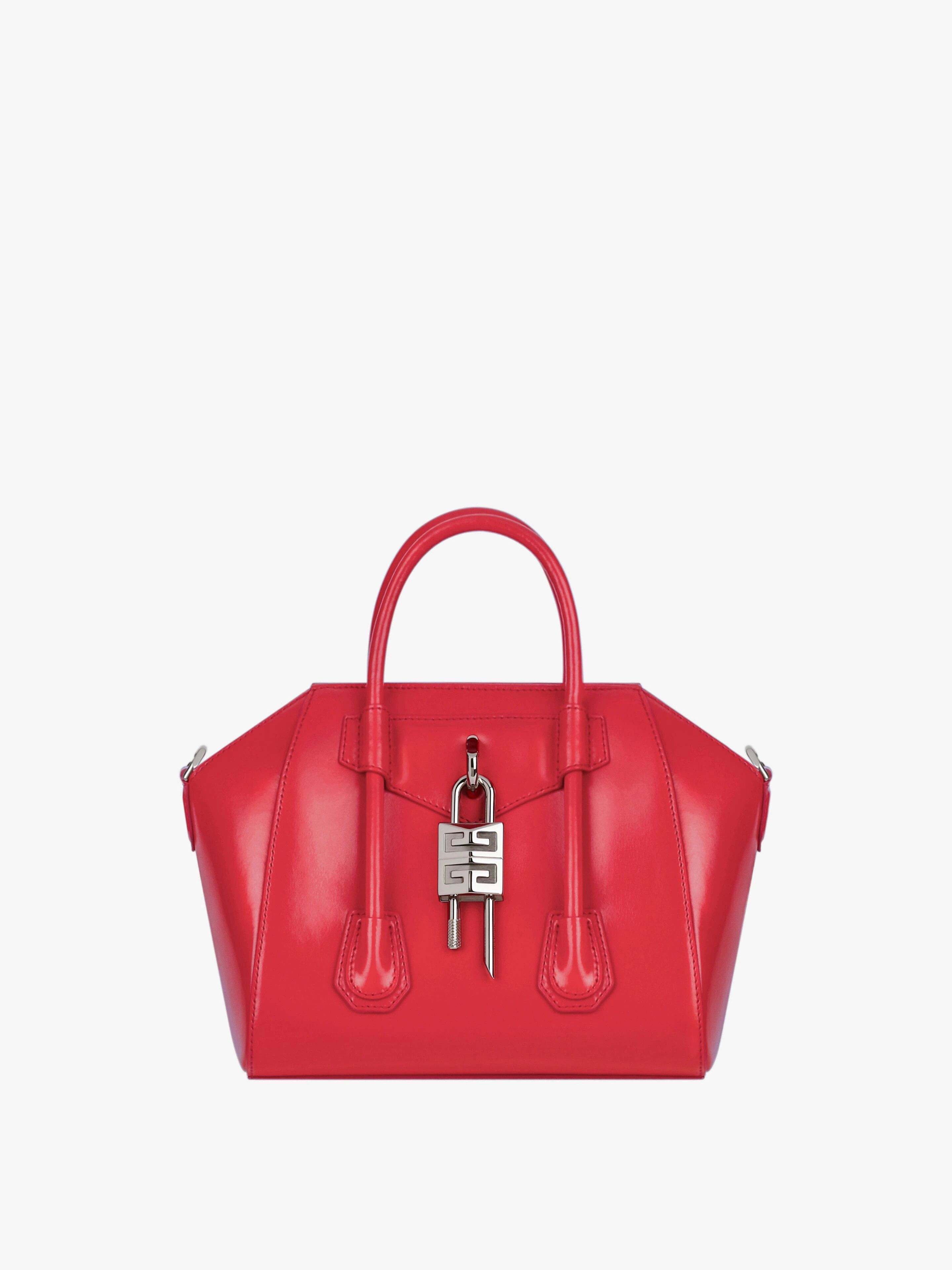 Givenchy o1w1db10925 Size: OS / Antigona Lock Mini Bag in Red Size ONE SIZE - 1 Thumbnail