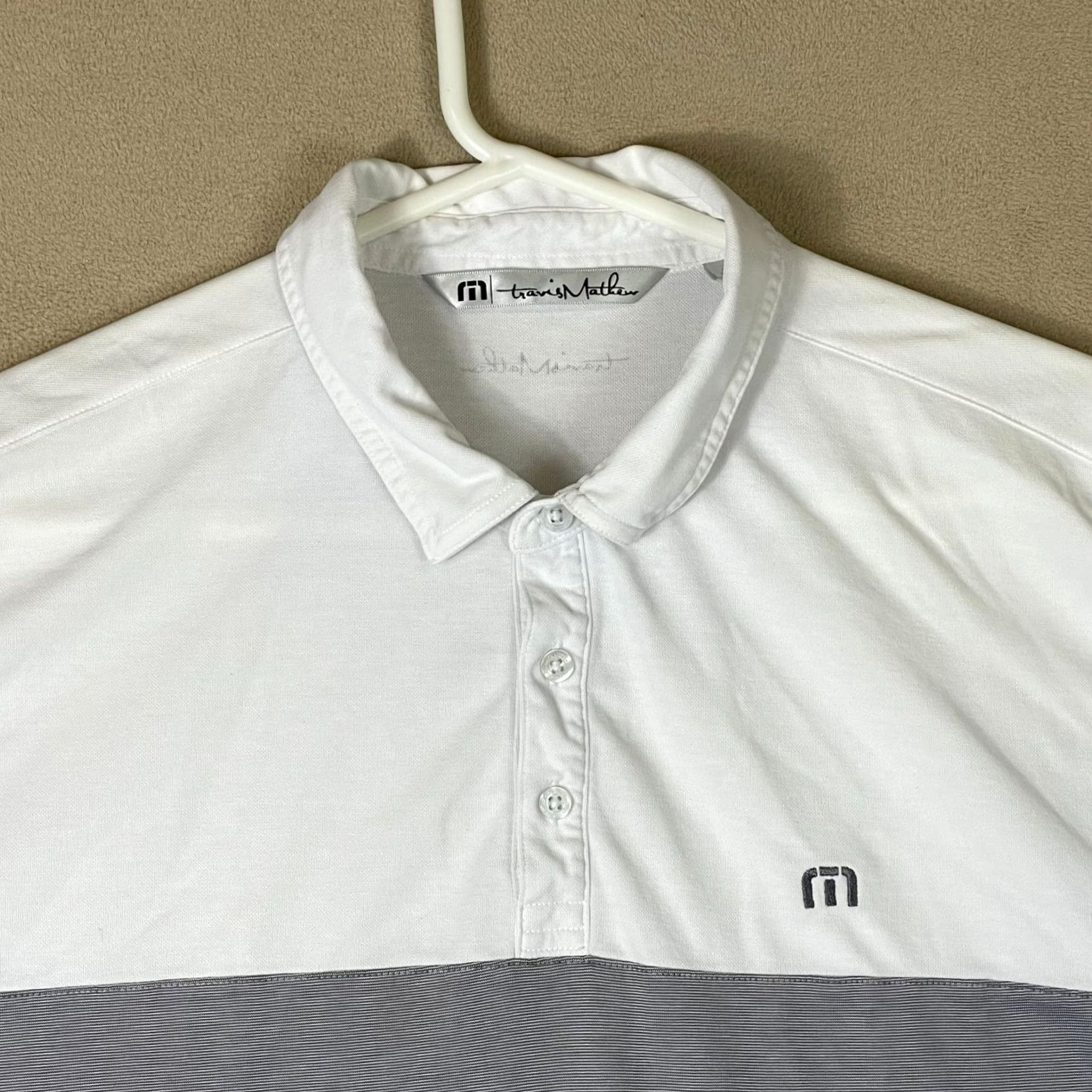 TravisMathew Travis Mathew Polo Shirt Adult Men XL White Logo Preppy Golfing Polo Shirt Size US XL / EU 56 / 4 - 2 Thumbnail