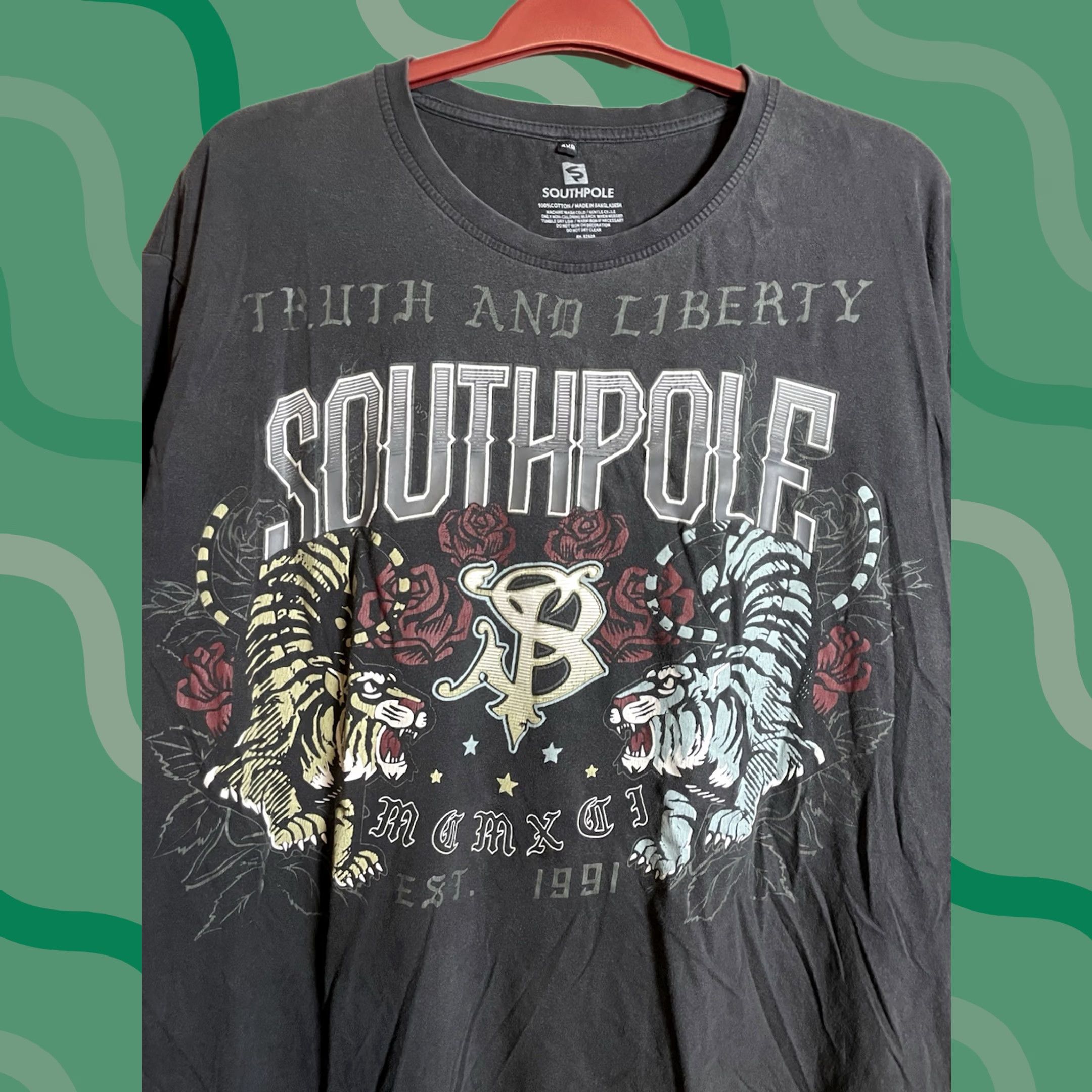 Southpole Southpole Shirt Mens 4XLT Gray Truth and Liberty Tiger Men 4XB G16 Size US XXL / EU 58 / 5 - 1 Thumbnail