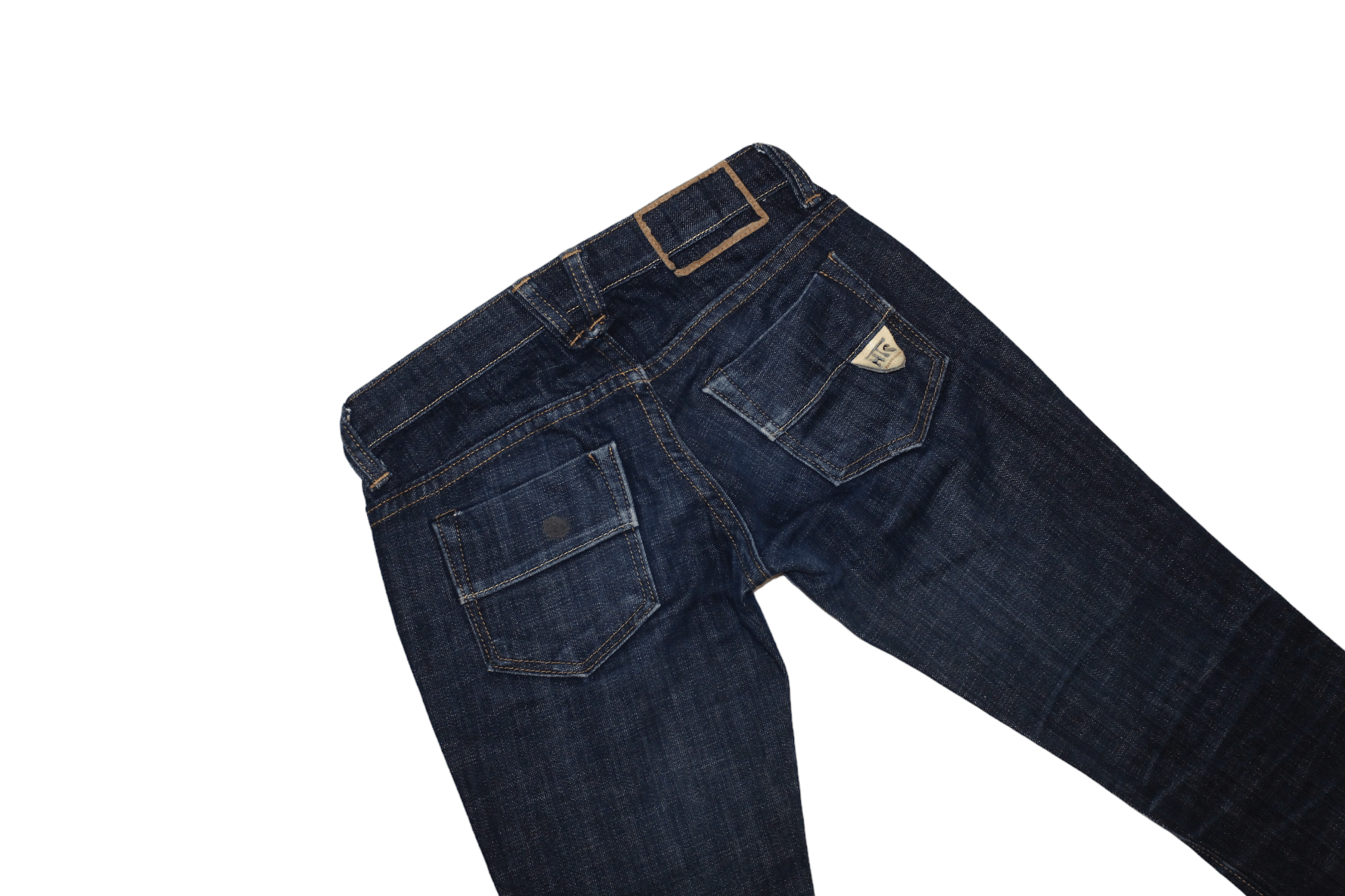 Hollywood Trading Company HTC Los Angeles Blue Raw Denim Straight-Leg Low Rise Jeans Size 28" / US 6 / IT 42 - 7 Thumbnail