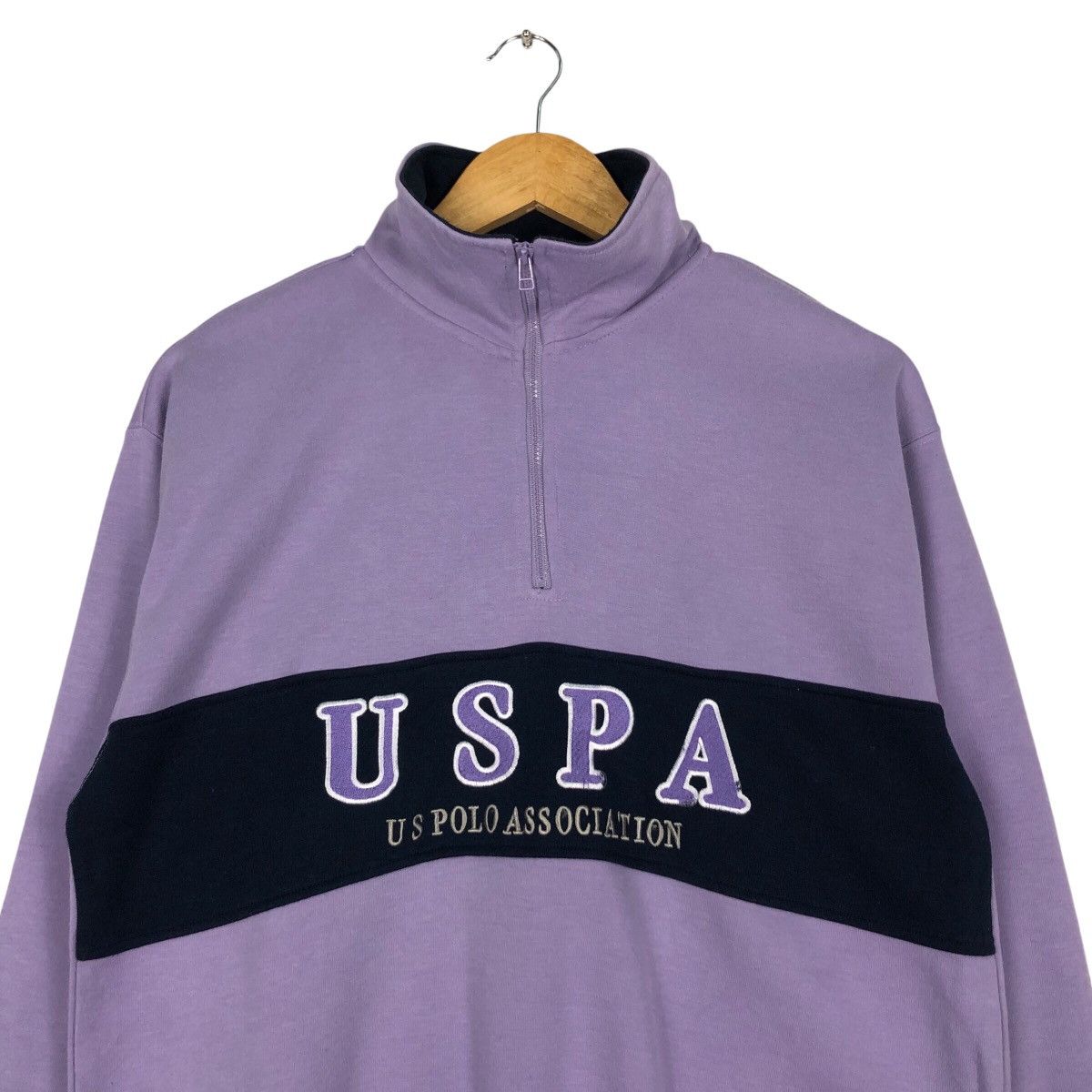 Vintage Vintage USPA us polo Half zip jumper Sweatshirt Medium Size US M / EU 48-50 / 2 - 2 Thumbnail