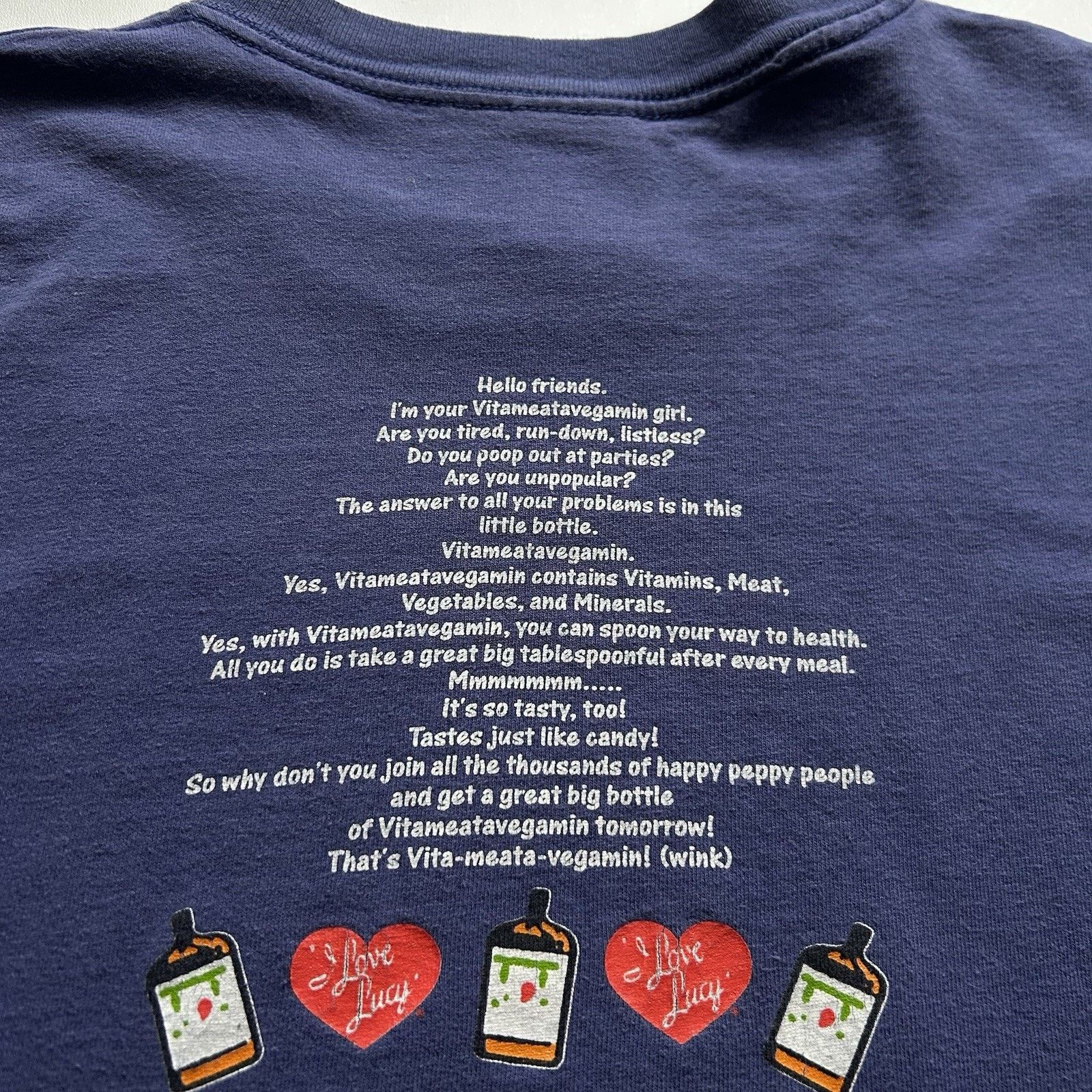 Gildan Vintage I Love Lucy Vitameataveganin T Shirt Large Y2K Retro Size US L / EU 52-54 / 3 - 5 Thumbnail