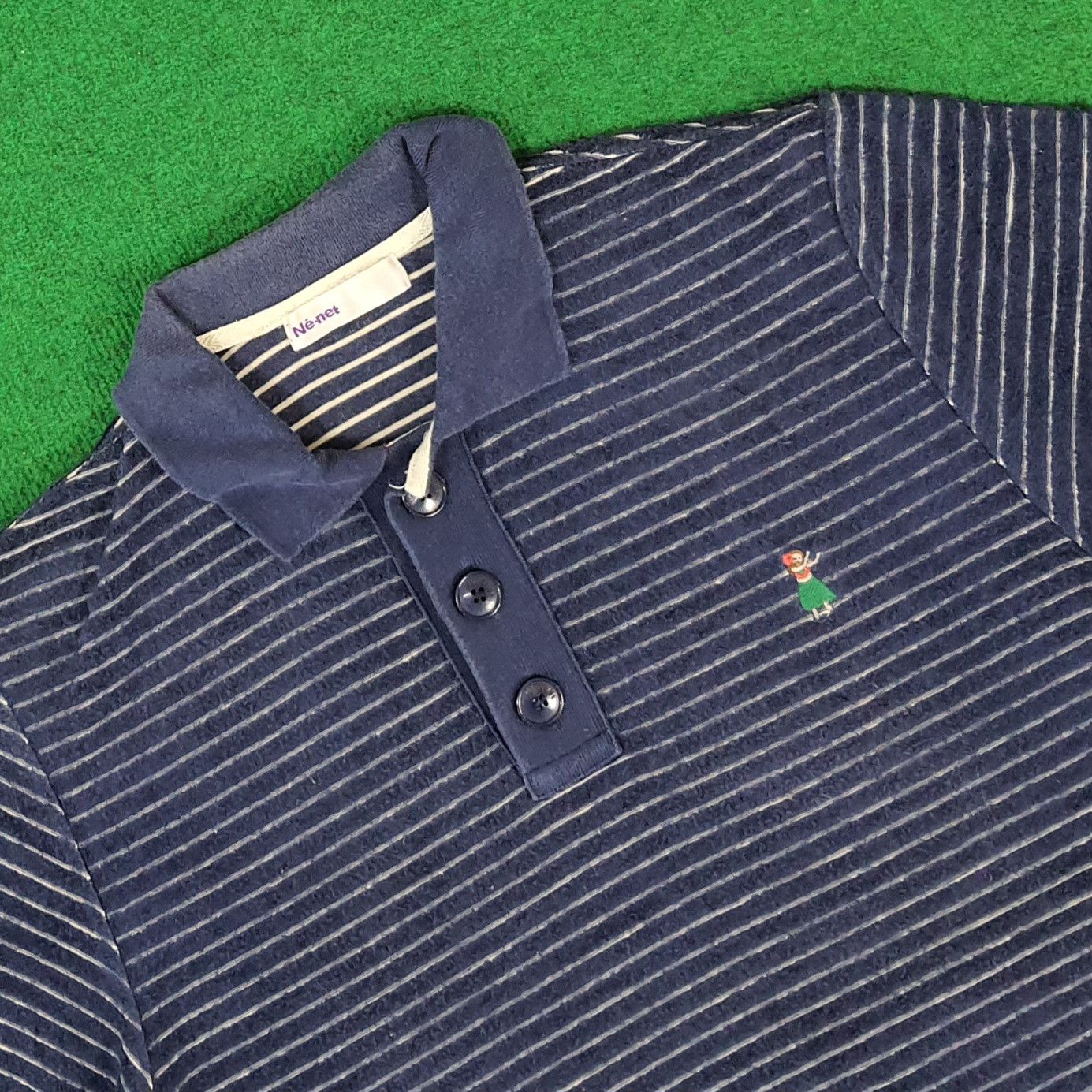 Issey Miyake × Ne-Net × Vintage Vintage Ne-Net Japanese Brand by Issey Miyake Stripes Polo Size US M / EU 48-50 / 2 - 2 Thumbnail