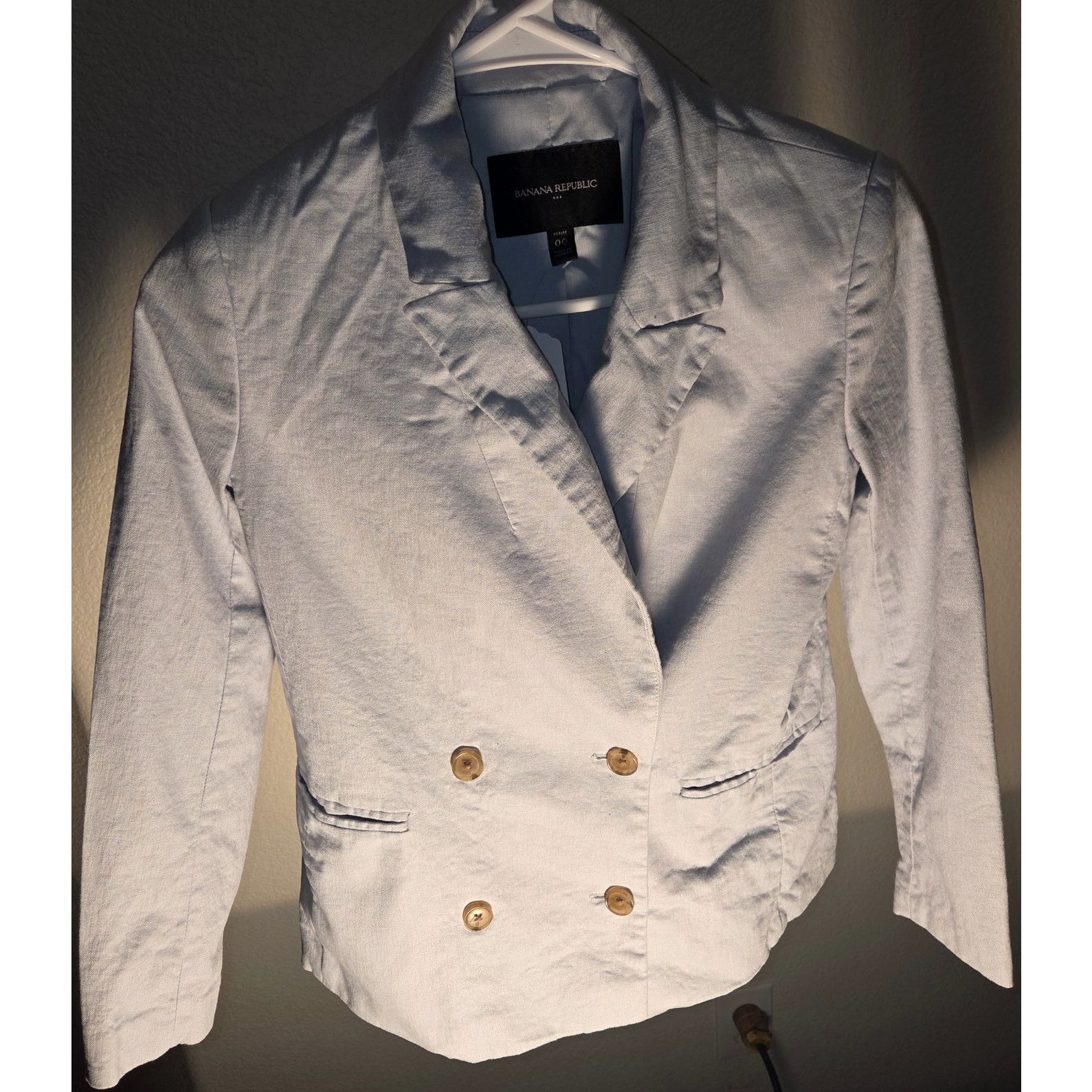 Banana Republic Banana Republic Light Blue Blazer - Size 00 - Petite Size XXS / US 00 / IT 34 - 3 Thumbnail