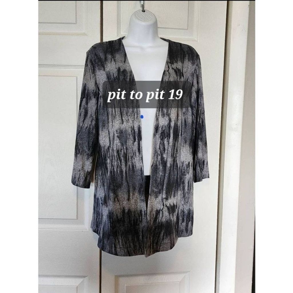 Chicos Chico's Gray Tiedie Cardigan Size XS / US 0-2 / IT 36-38 - 5 Thumbnail