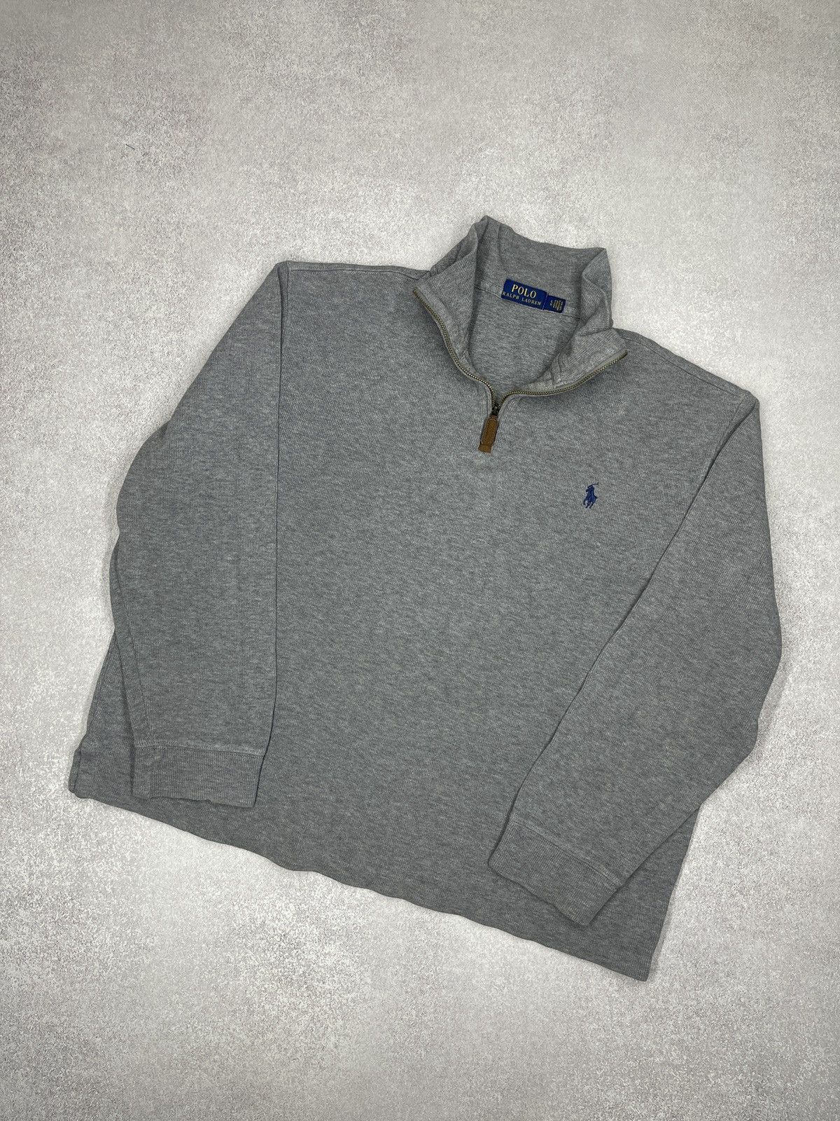 Polo Ralph Lauren Mens Polo Ralph Lauren 1/4 Half Zip Sweater Grey Size US L / EU 52-54 / 3 - 1 Thumbnail