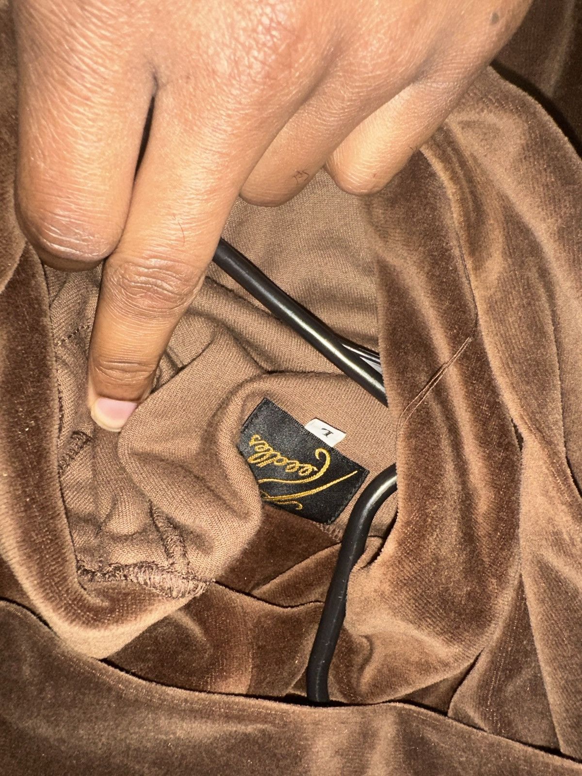 Needles Needles brown Velour Hoodie Size US L / EU 52-54 / 3 - 6 Thumbnail