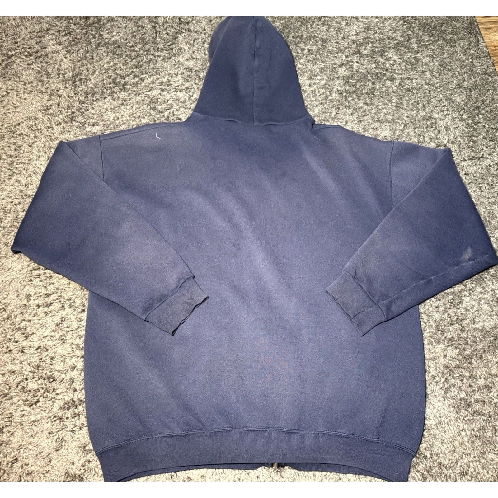 Penn VINTAGE Penn State Full Zip Up Hoodie Sweatshirt Navy Blue 2XL Faded Men Regular Knit 80s 90s Sports University Graphic Print Logo Size US XXL / EU 58 / 5 - 5 Thumbnail