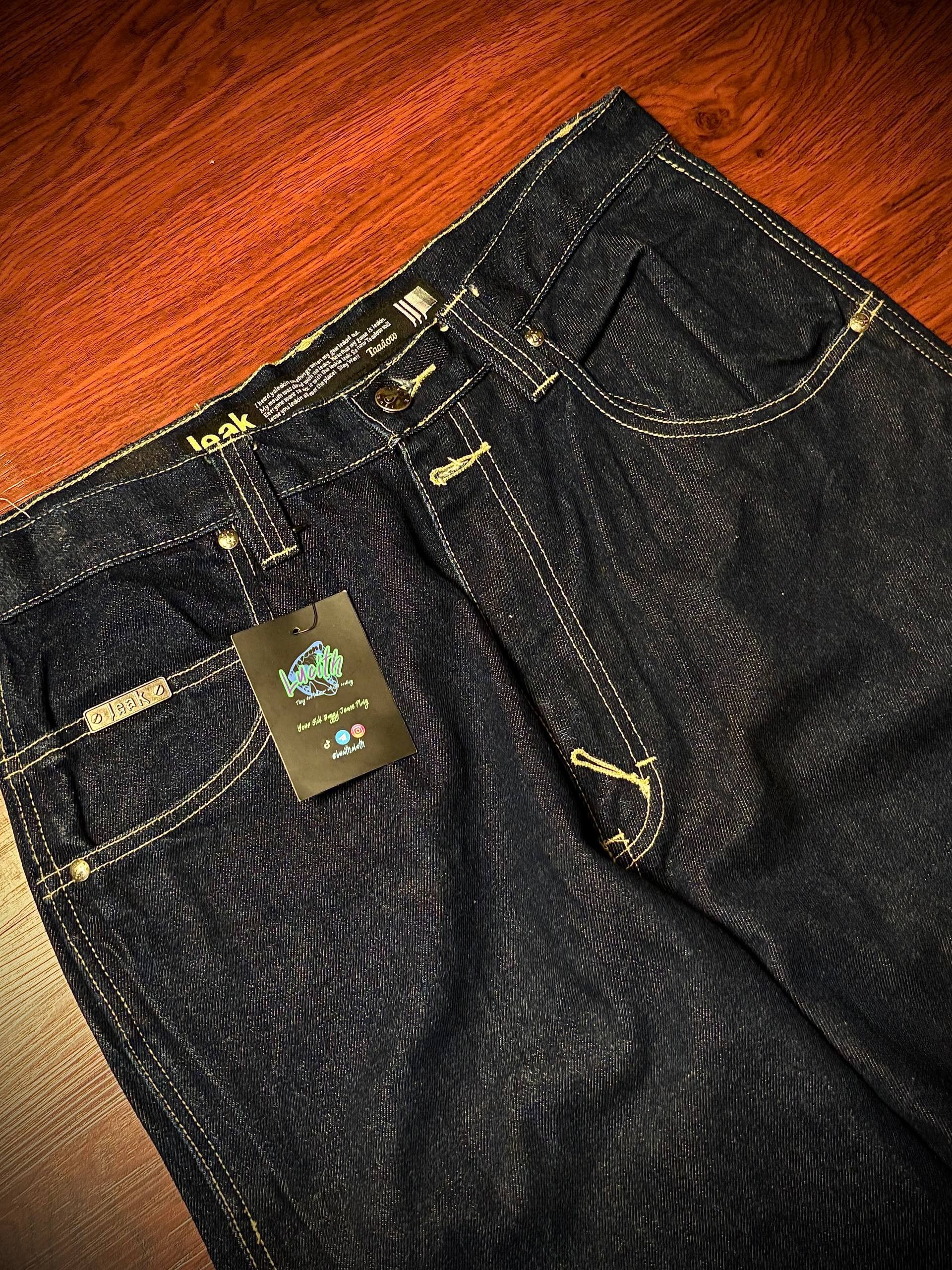 JNCO Vintage 00s Leak Raw Denim Like Evisu Jeans Size US 32 / EU 48 - 5 Thumbnail