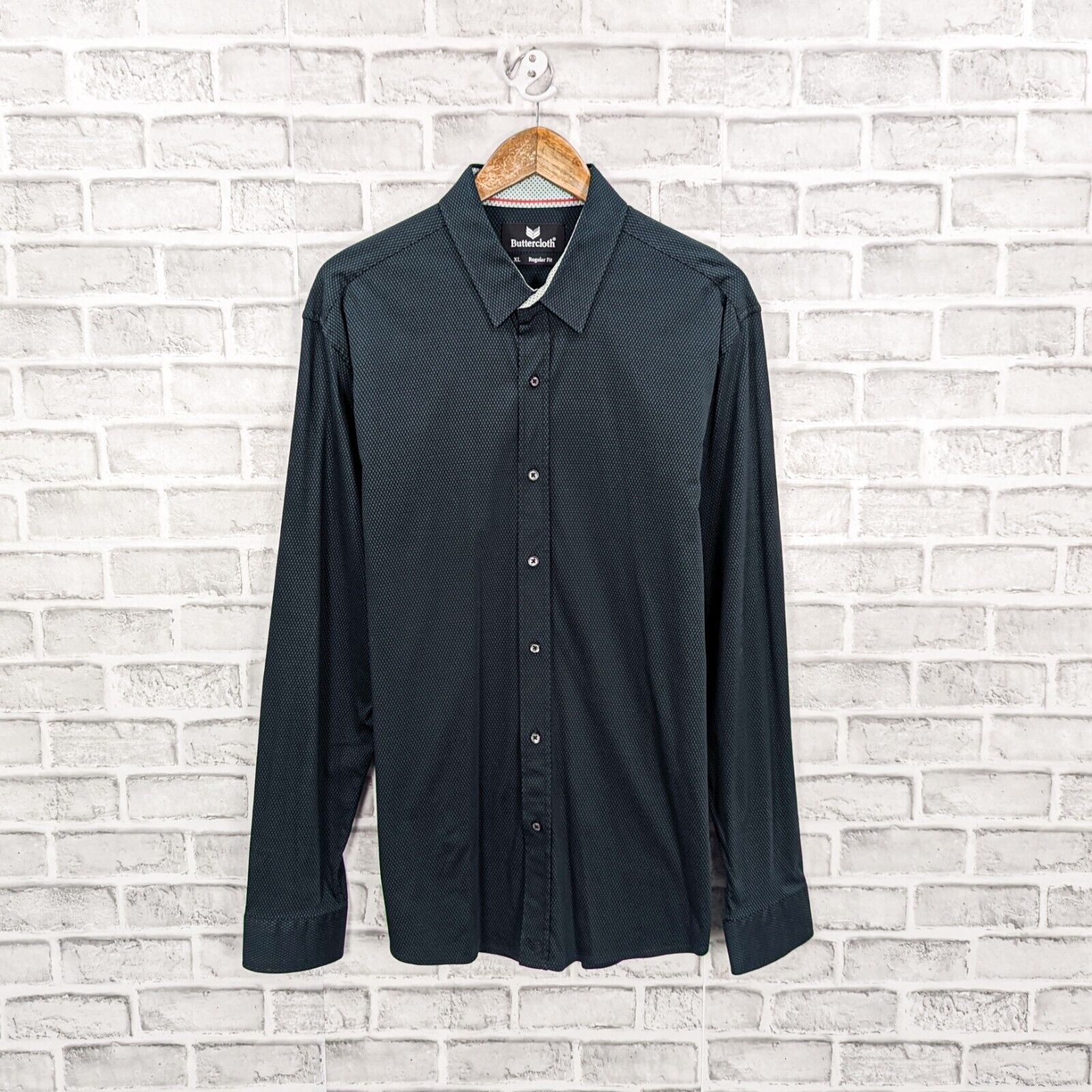 Designer BUTTERCLOTH Men's Regular Fit Button up Shirt Dark green Size US XL / EU 56 / 4 - 1 Thumbnail