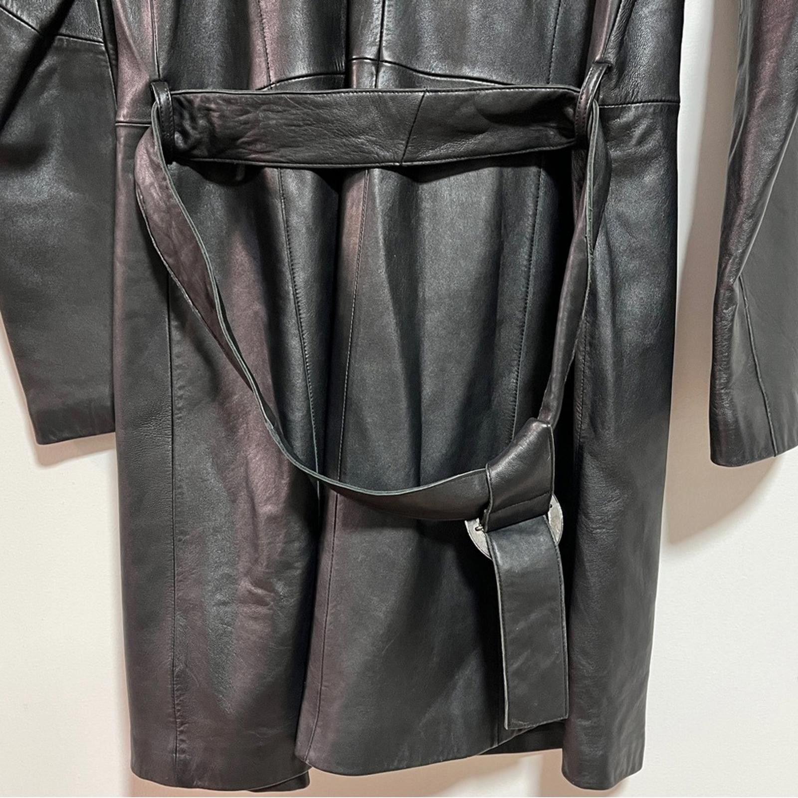 Designer Celestino Women’s Genuine Leather Trench Coat – Size L Size L / US 10 / IT 46 - 11 Thumbnail