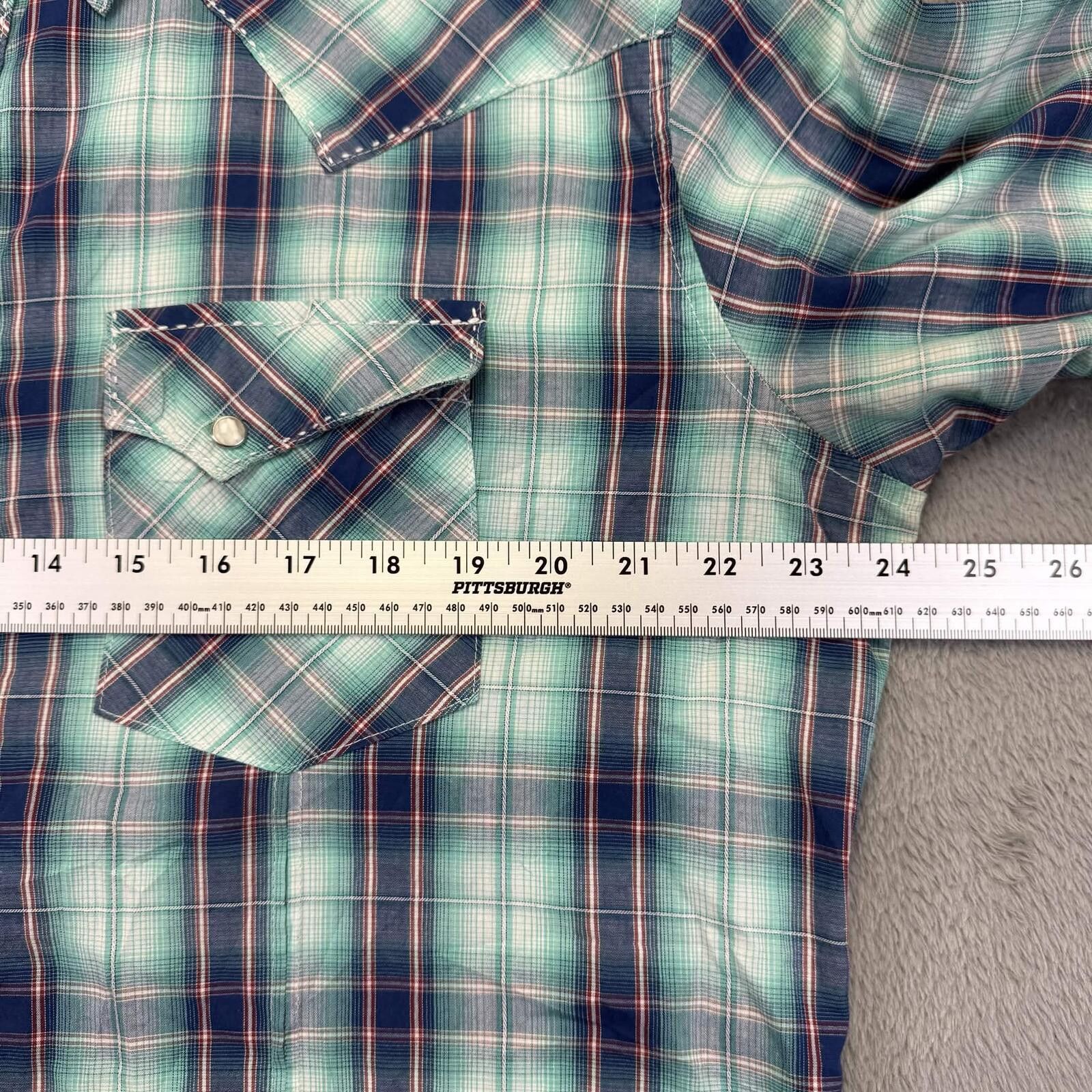 Wrangler Wrangler Men's Plaid Westren Style Short Sleeve Shirt Size ONE SIZE - 6 Thumbnail