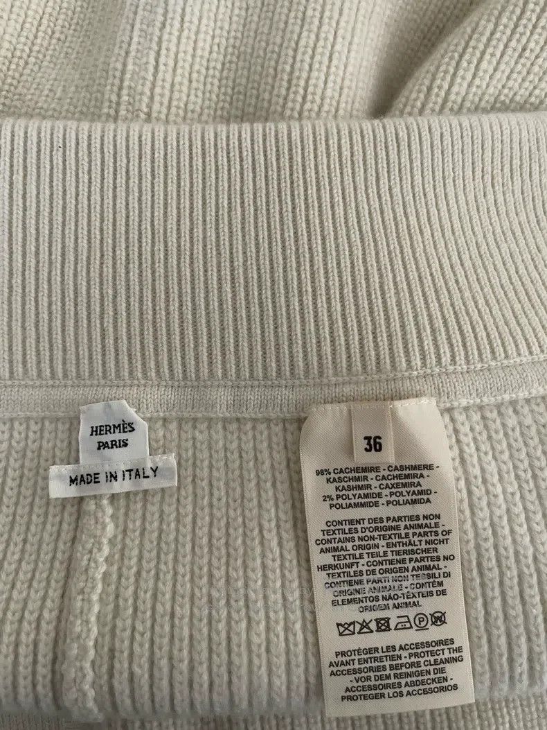Hermes Hermes White Knitted Top Size XXS / US 00 / IT 34 - 8 Thumbnail