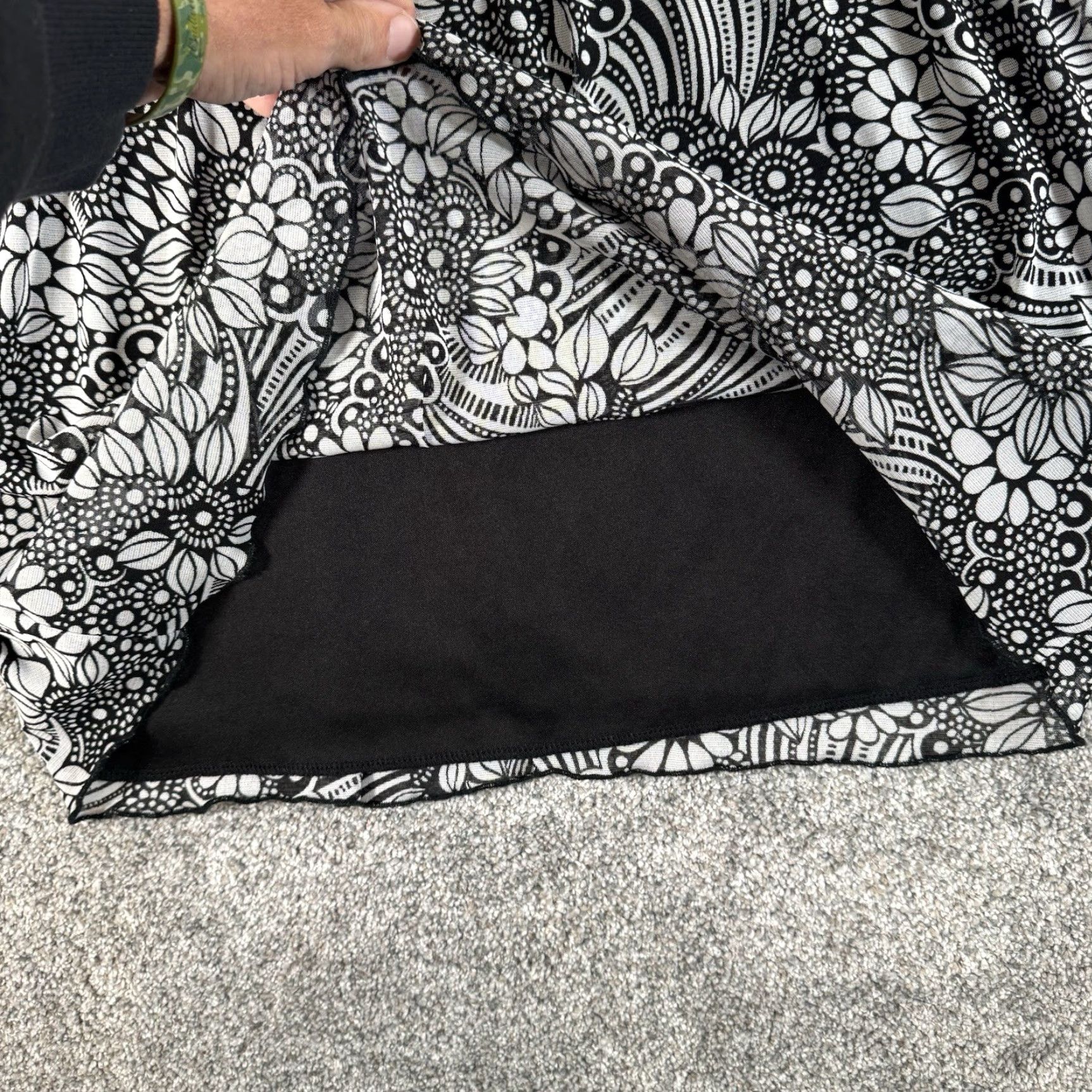 Vintage Apostrophe XL Blouse Flowy 60s Mod Fairy Grunge Retro Dark Romantic Whimsigoth Flutter Sleeve Square Neck Black Womens Blouse Size XL / US 12-14 / IT 48-50 - 7 Thumbnail