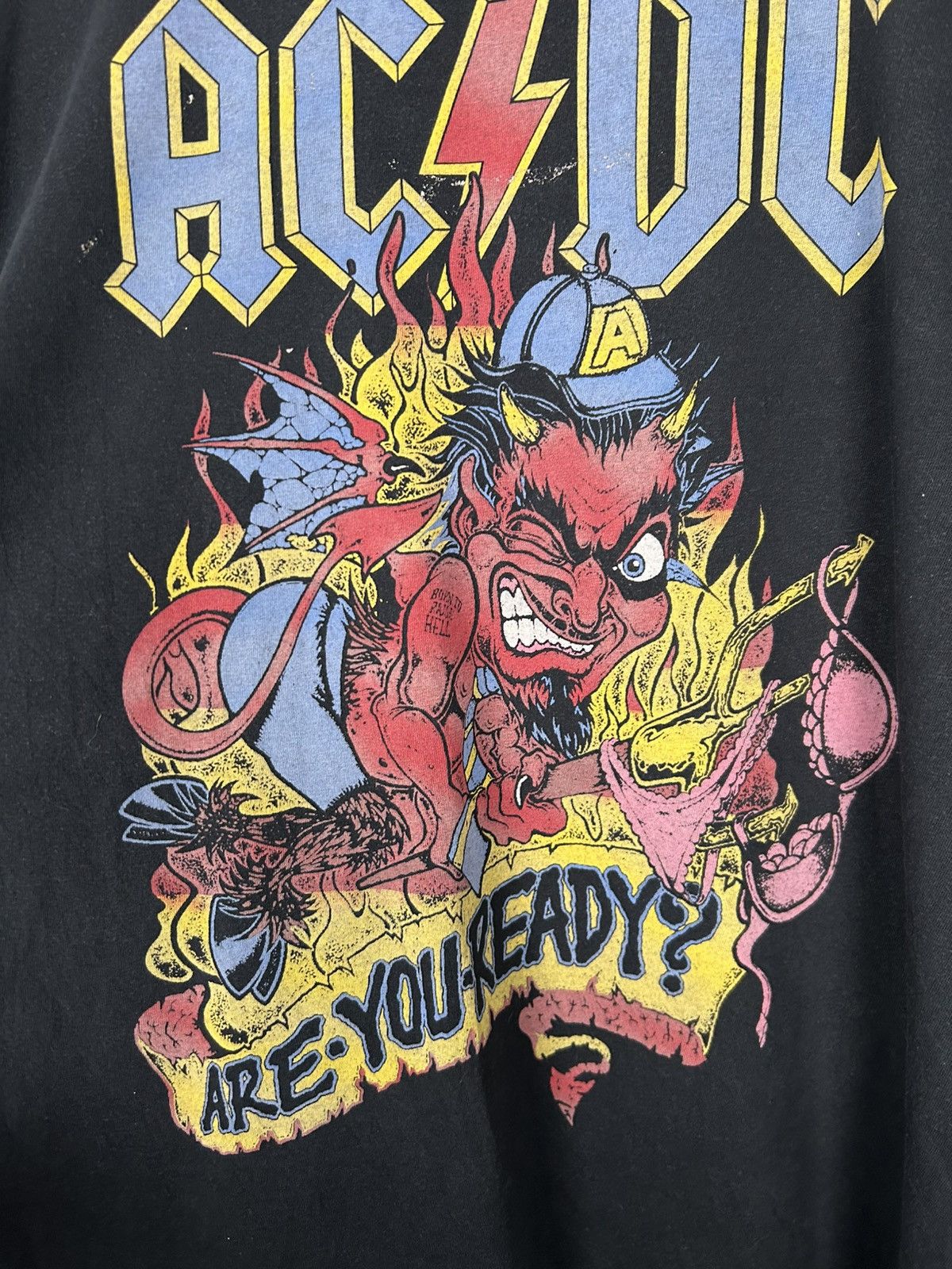Band Tees × Vintage AC DC Devil Rock Band Tee Metal Graphic Vintage Rare Size US XXL / EU 58 / 5 - 4 Thumbnail