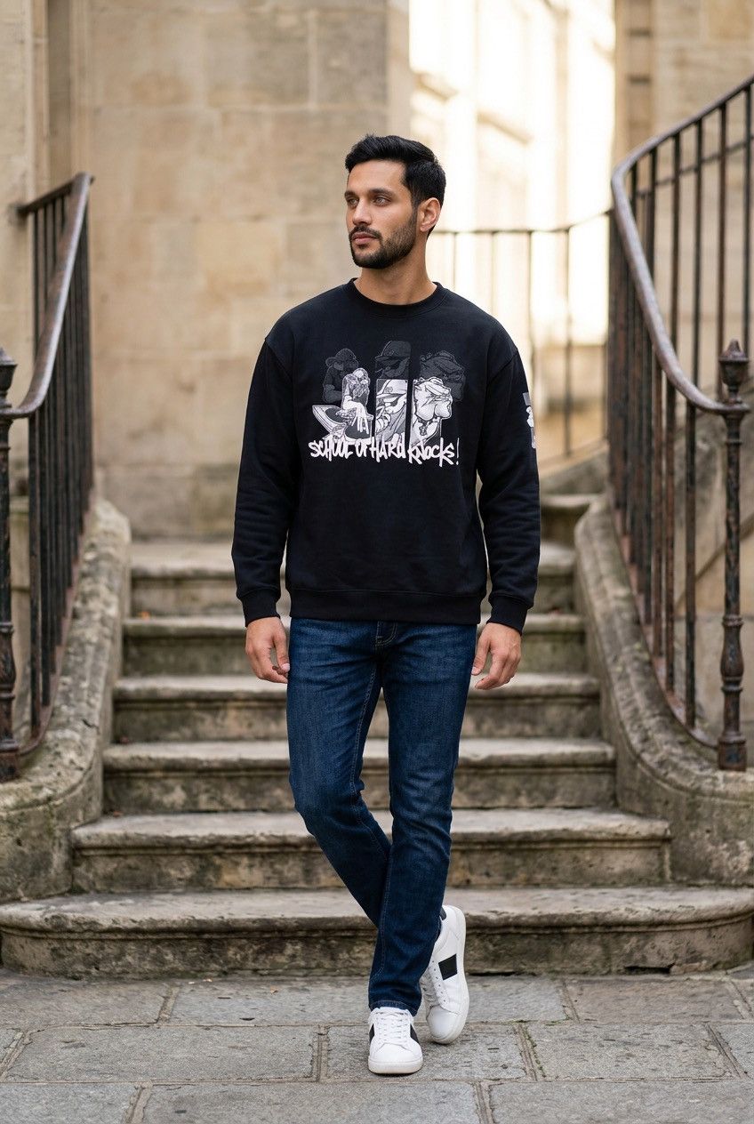 Vintage Vintage School of hard knock pullover sweatshirt Size US XL / EU 56 / 4 - 1 Thumbnail