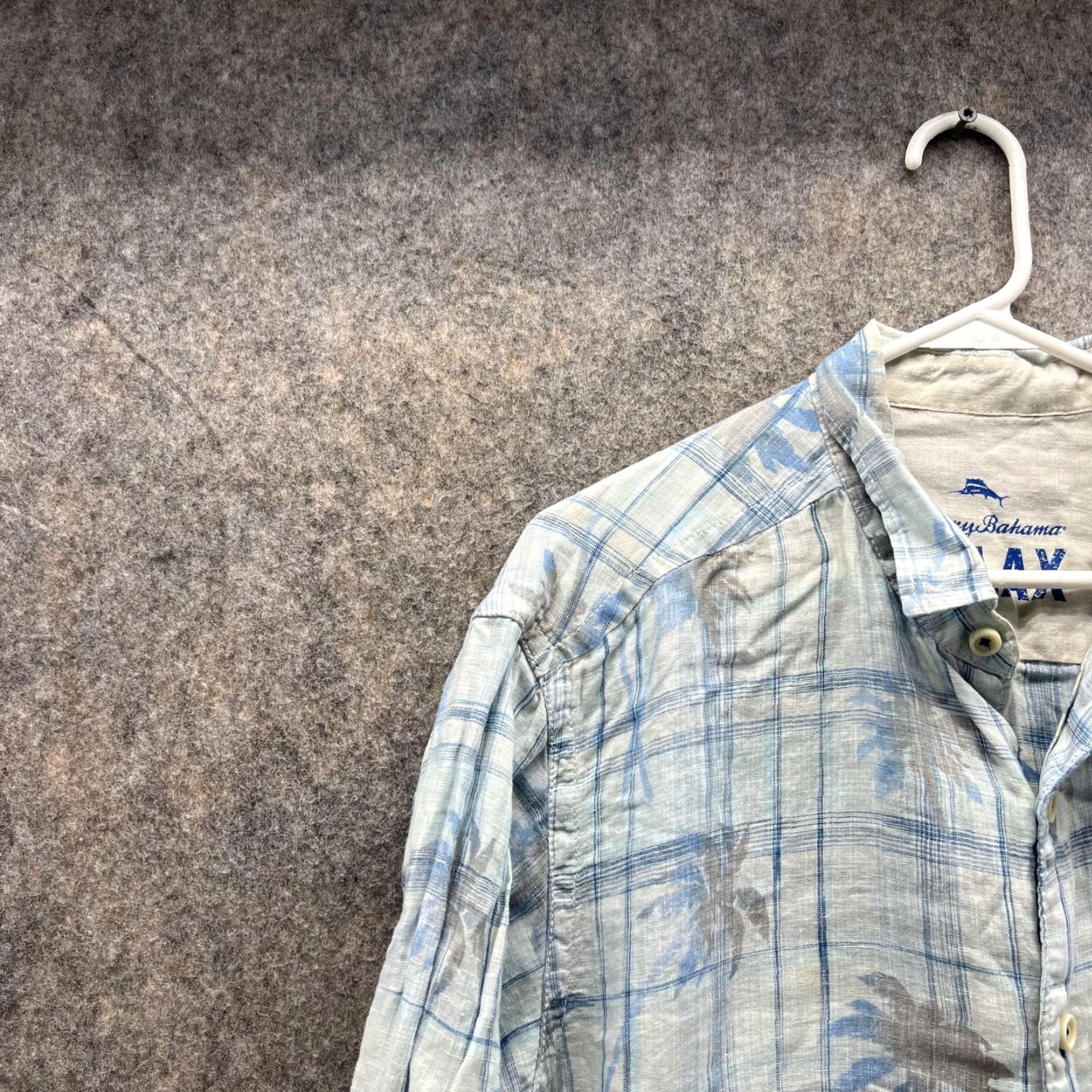 Tommy Bahama Tommy Bahama Shirt Men Medium Adult Blue Linen Relax Casual Button Down Plaid Size US M / EU 48-50 / 2 - 3 Thumbnail