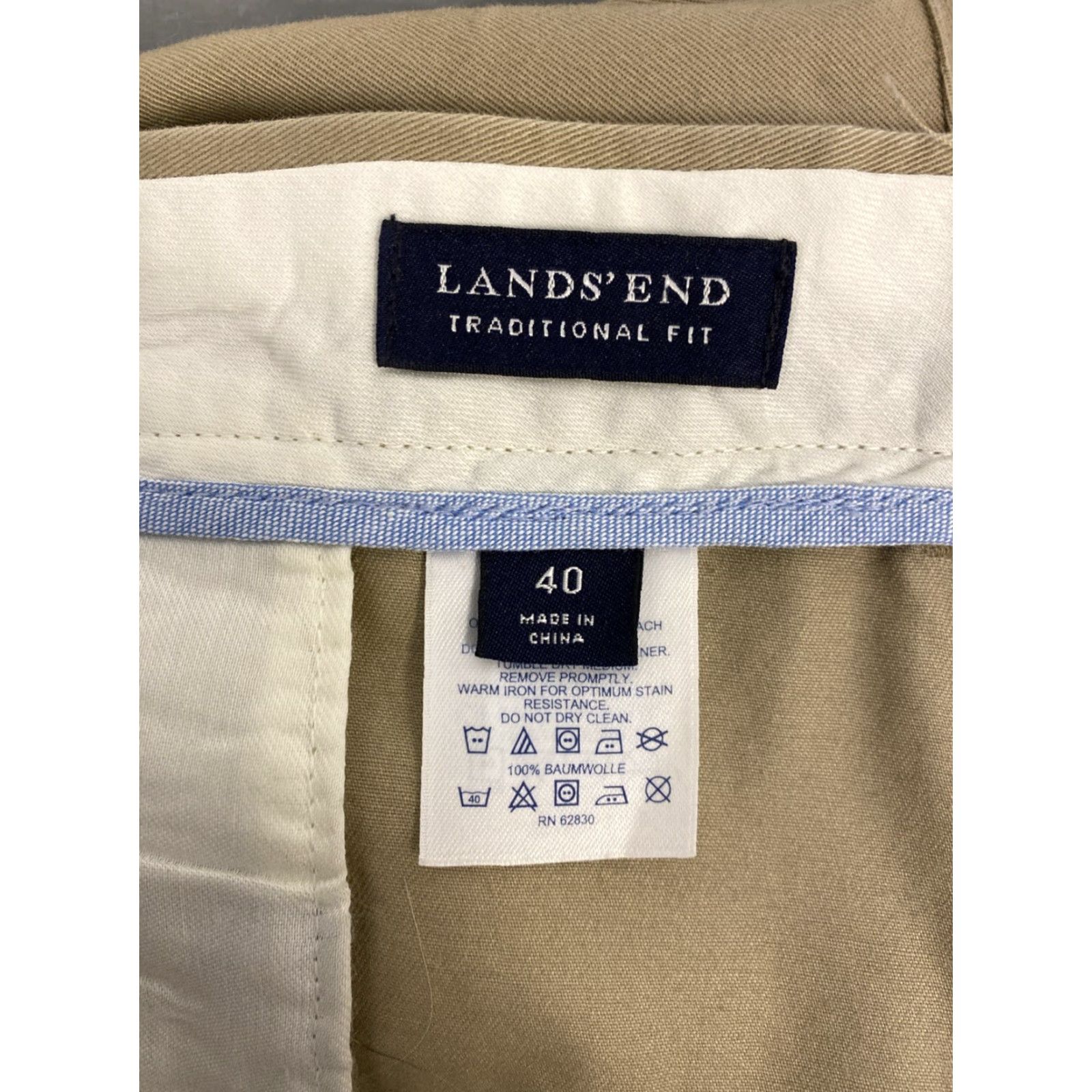 Lands' End VINTAGE Lands' End Men's Chino Pants Regular Fit Tan 40x34 Dress Casual Size US 40 / EU 56 - 6 Thumbnail
