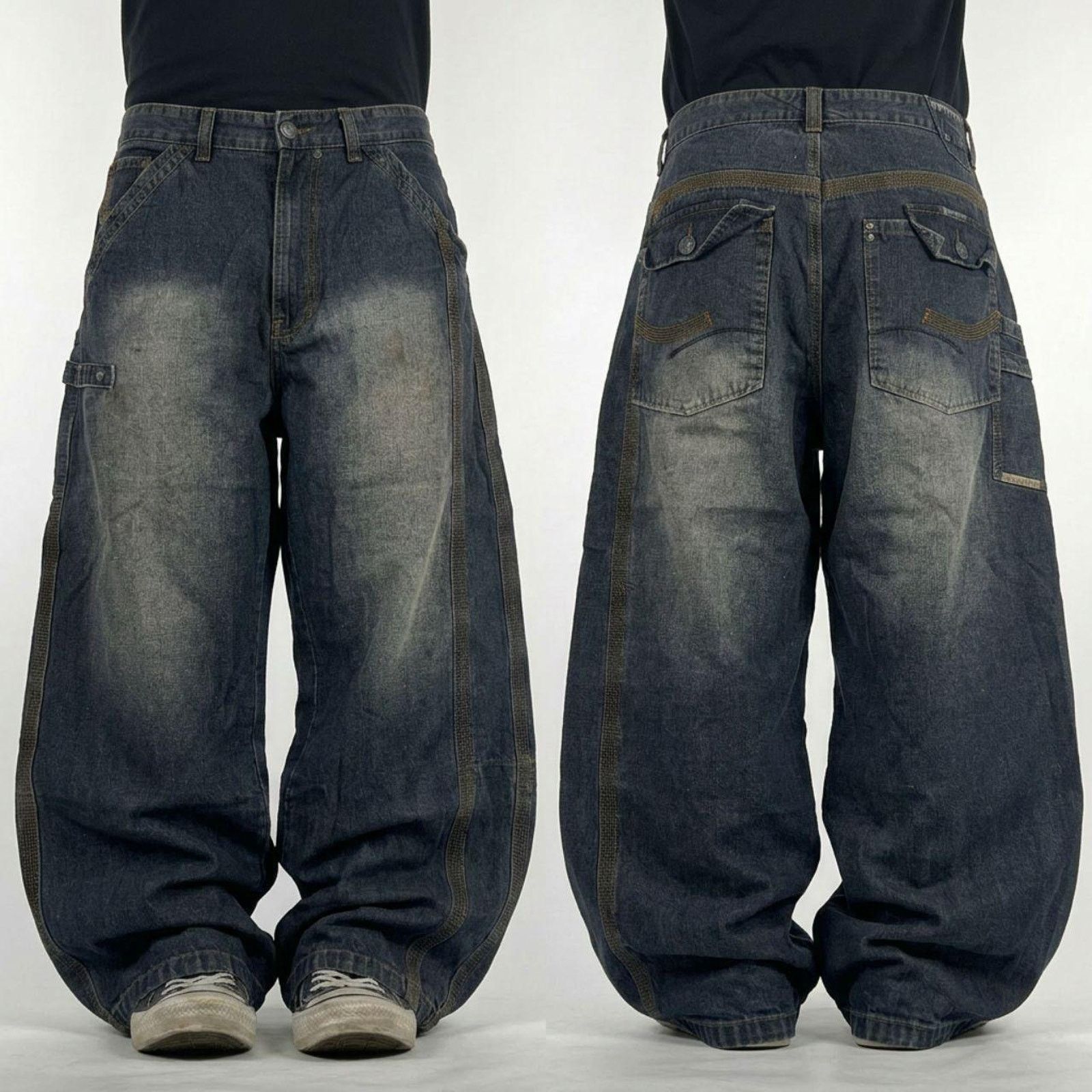 Japanese Brand × Vintage Crazy Vintage Y2K/2000s Grunge Faded Dark