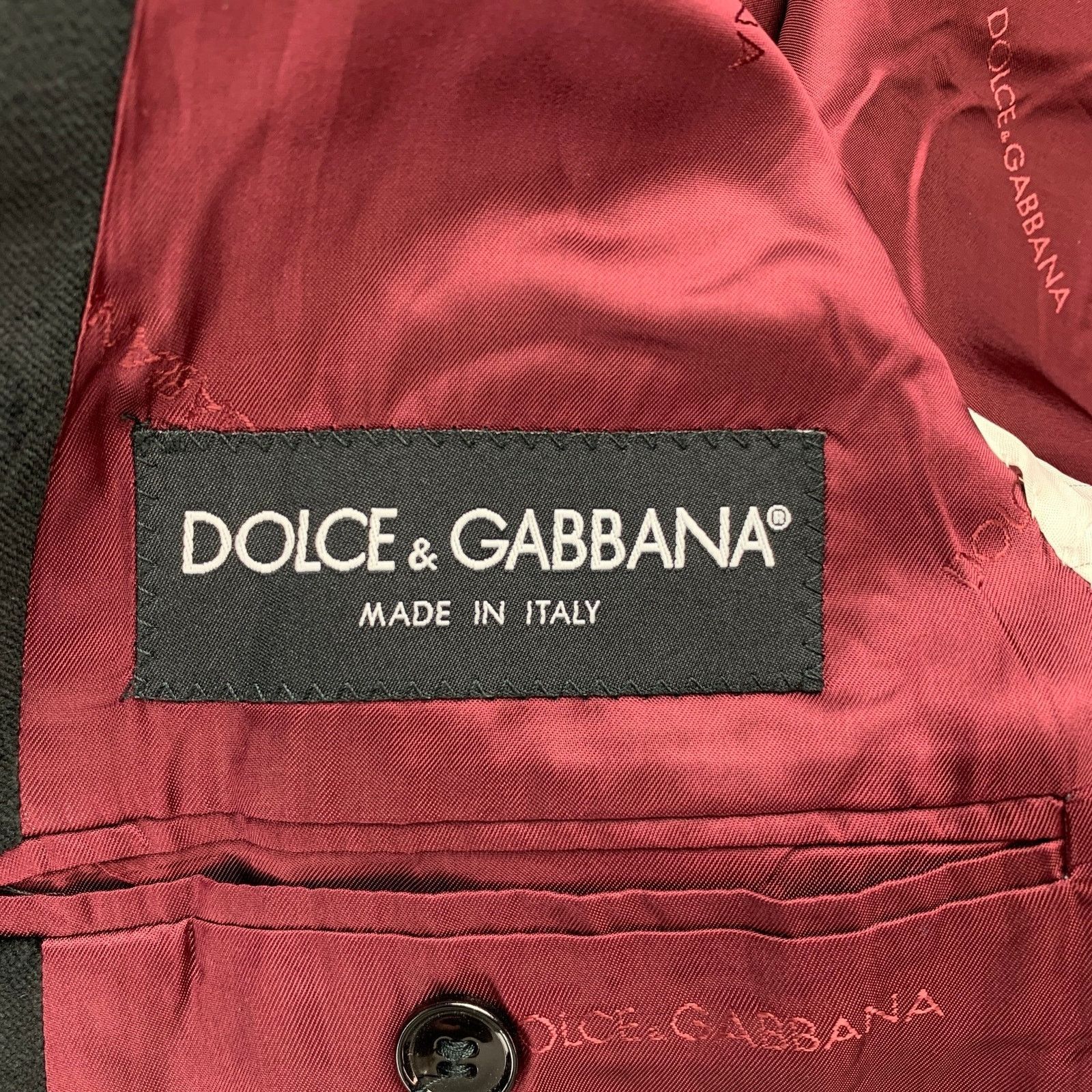 Dolce & Gabbana Size 40 Regular Black Cotton Velvet Sport Coat Size 40R - 7 Thumbnail
