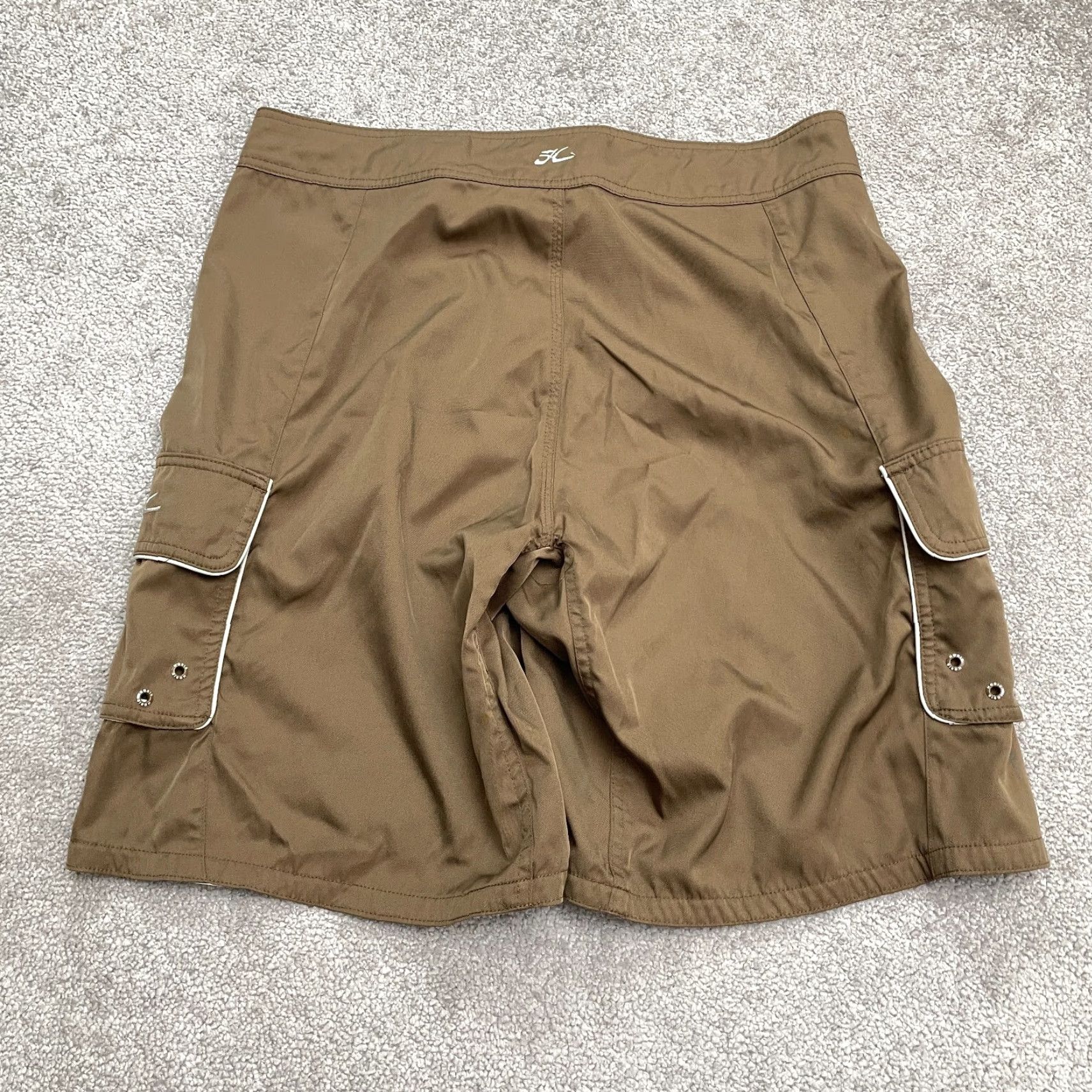 Vintage Hobie Board Shorts Swim Trunks Mens 34 Brown Cargo Pockets Drawstring Custom Size US 34 / EU 50 - 2 Thumbnail