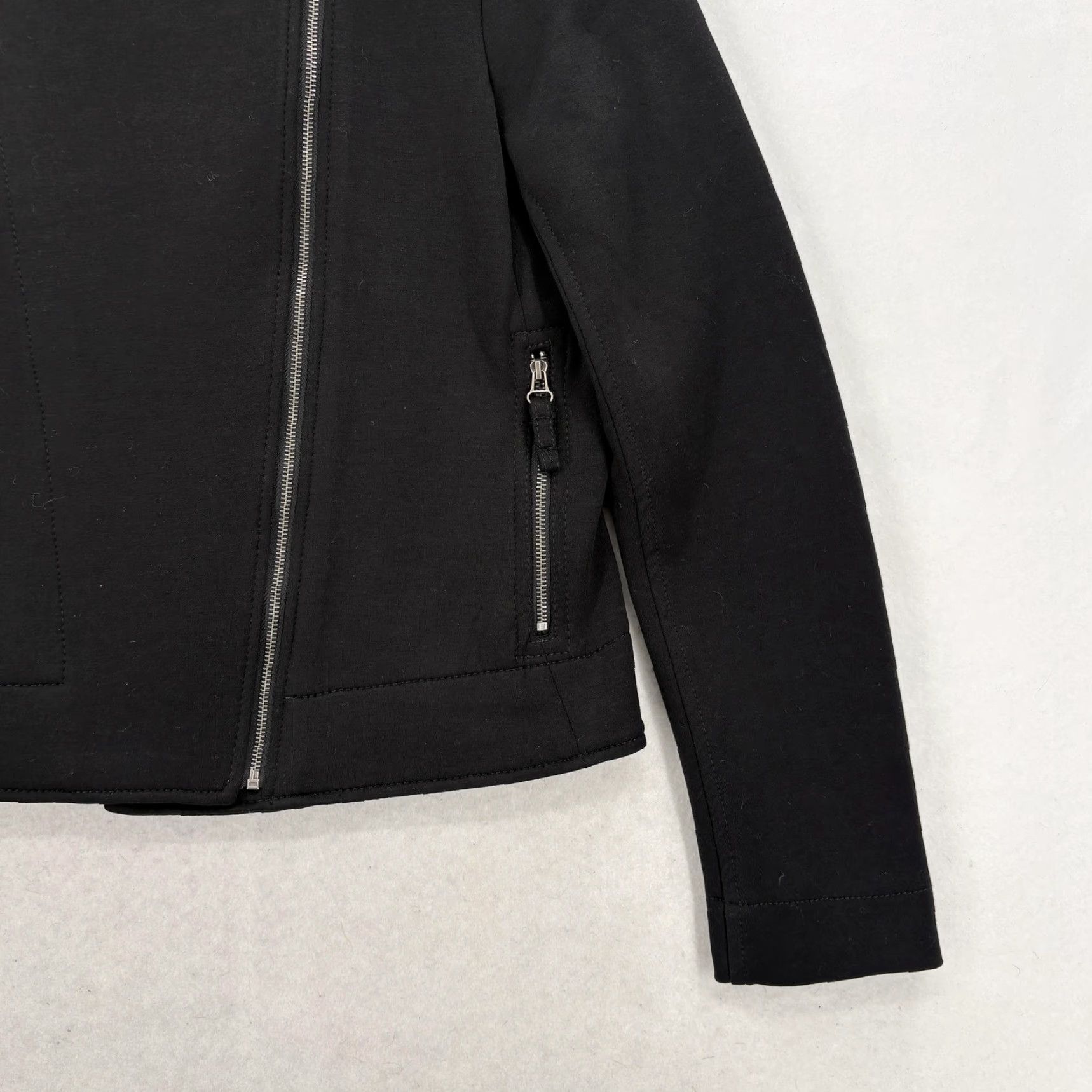 Vintage Max Studio Jacket Womens XS Black Knit Moto Asymmetrical Zip Biker Grunge NWT Size XS / US 0-2 / IT 36-38 - 3 Thumbnail