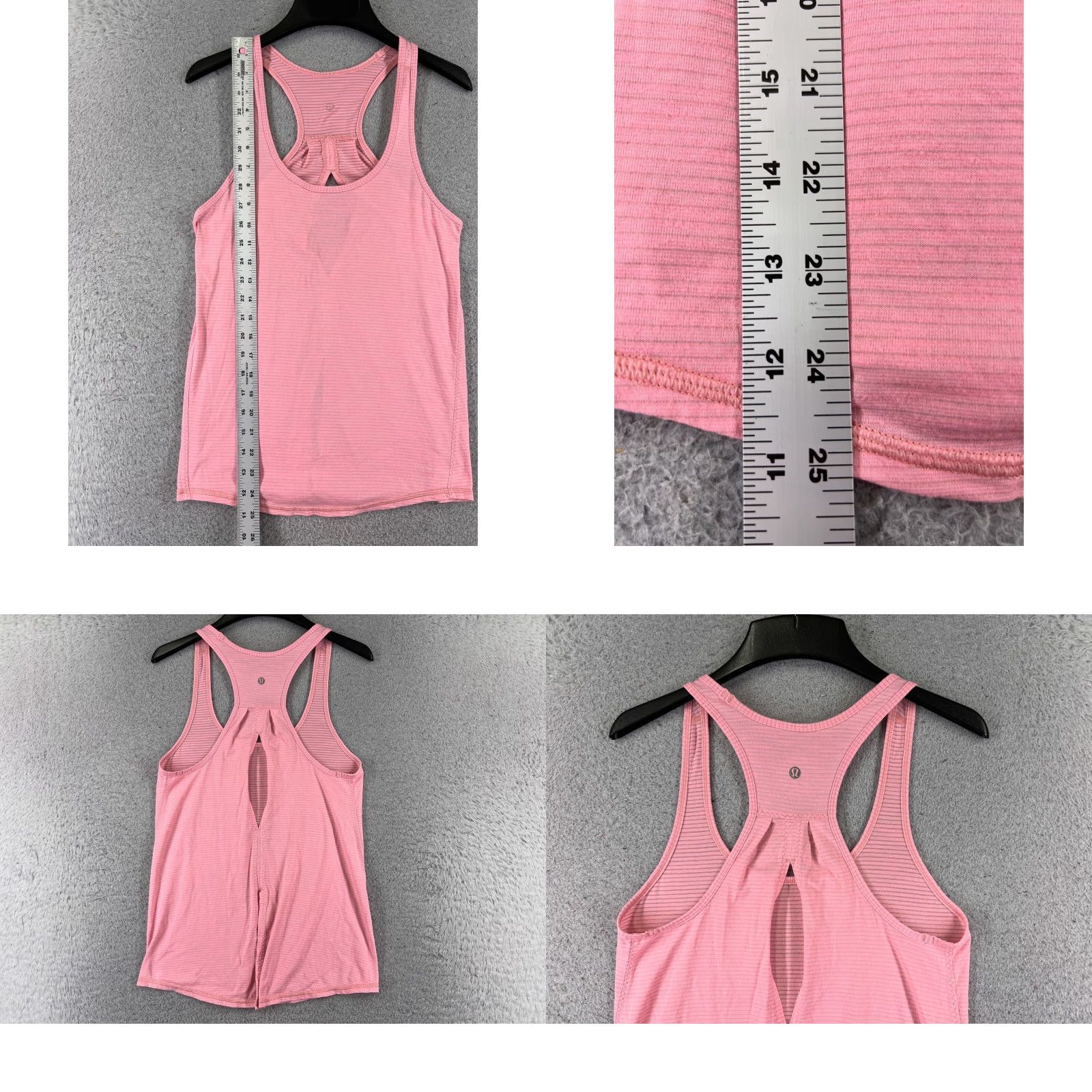 Lululemon Lululemon Shirt Women 6 Pink Stripe Racerback Keyhole Back Tank Sleeveless Fitness Gym Workout Vintage: No Size M / US 6-8 / IT 42-44 - 8 Thumbnail