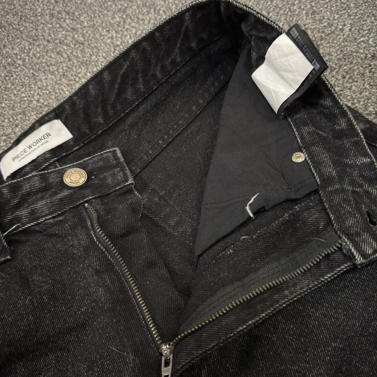 If Six Was Nine Flared Long Piece Worker Black Wash Denim Jeans Size US 29 - 11 Thumbnail