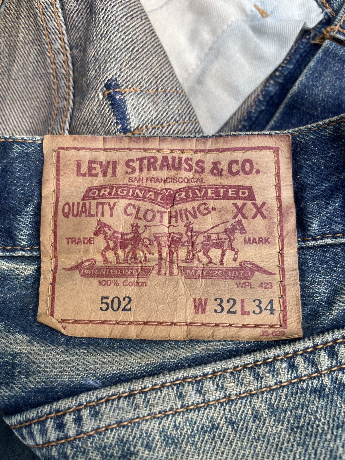 Levi's Vintage 1994 Levi’s 502XX E Selvedge Distressed Size US 31 - 17 Thumbnail