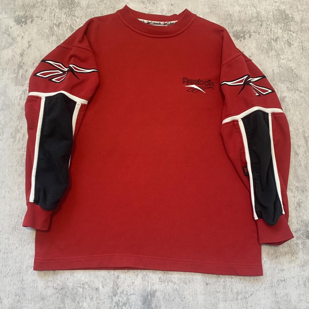 Reebok 90s Boxy Vintage Red Reebok long sleeve shirt hip hop Size US M / EU 48-50 / 2 - 1 Thumbnail