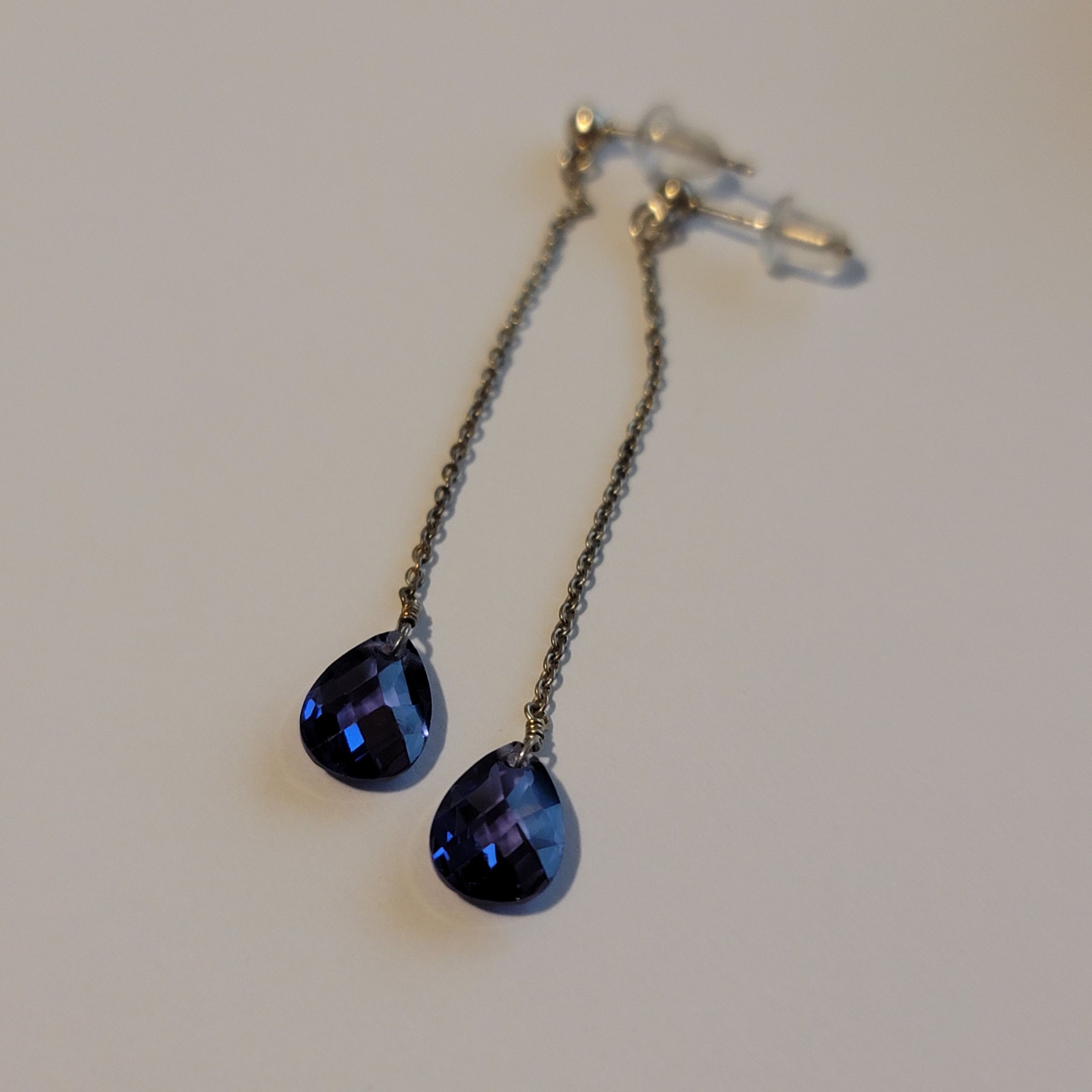 Other Silver And Purple Dangle Earrings Size ONE SIZE - 2 Thumbnail