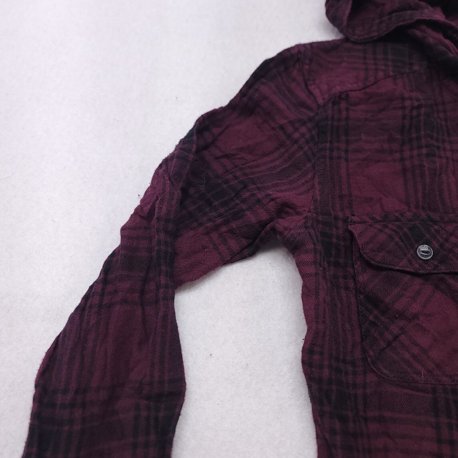 TNA TNA Button Up Hoodie Womens Size Extra Small XS Maroon Black Size XS / US 0-2 / IT 36-38 - 4 Thumbnail