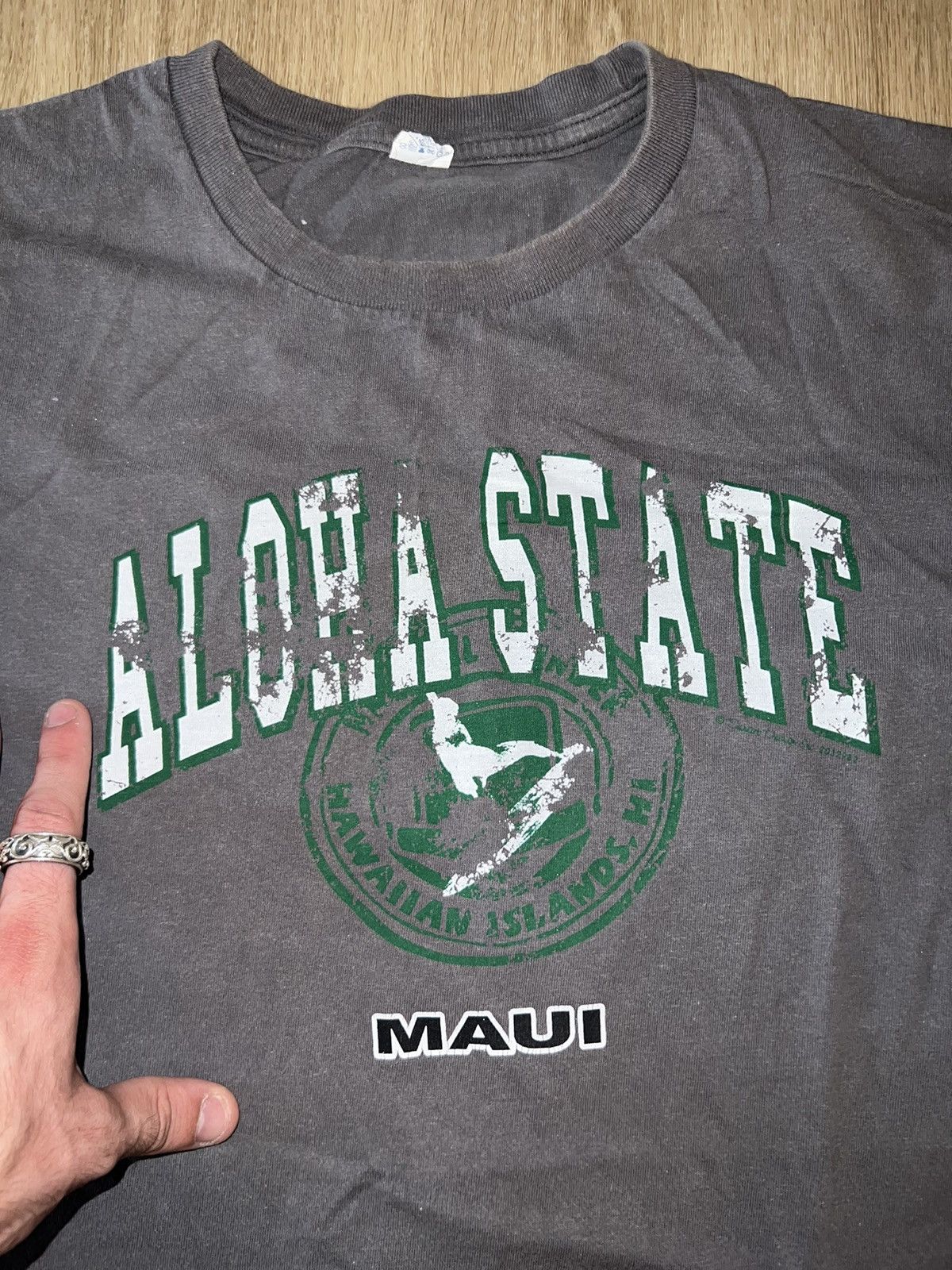 Vintage Insane Grey Aloha State Maui Oversized Hawaii Shirt Size US L / EU 52-54 / 3 - 2 Thumbnail