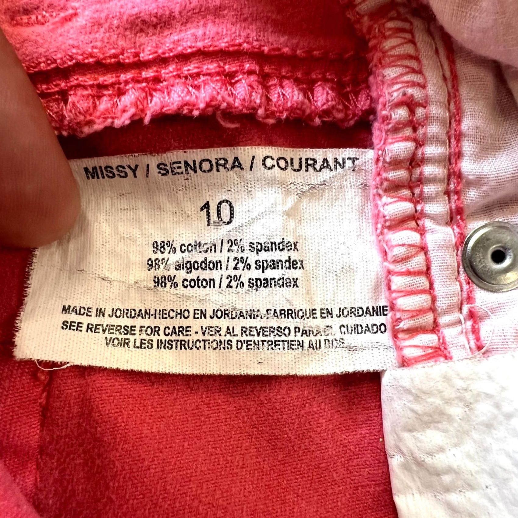 Vintage Bandolino Selene Capri Pant Womens 10 Pink Cotton Preppy Career Formal Stretch Size 32" / US 10 / IT 46 - 7 Thumbnail