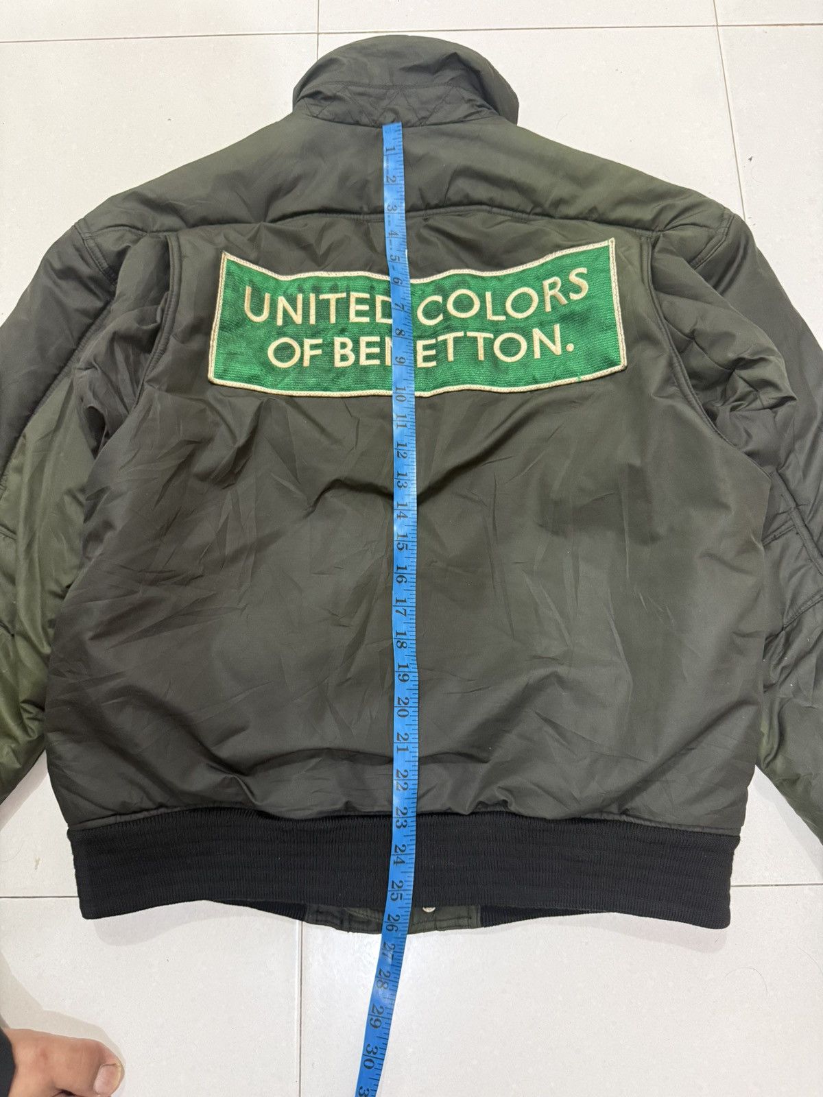 United Colors Of Benetton 90’s UCOB Big Logo Bomber Distress Jacket Size US M / EU 48-50 / 2 - 15 Thumbnail