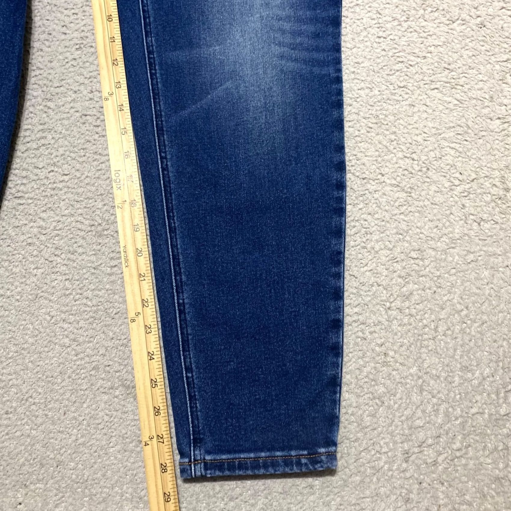 Vintage OAT New York Jeans 16W Blue Denim High Rise Skinny Plus Size 16W Womens 5-Pocket Style Medium Wash Cotton Polyester Spandex Size 38" / US 16 / IT 52 - 7 Thumbnail