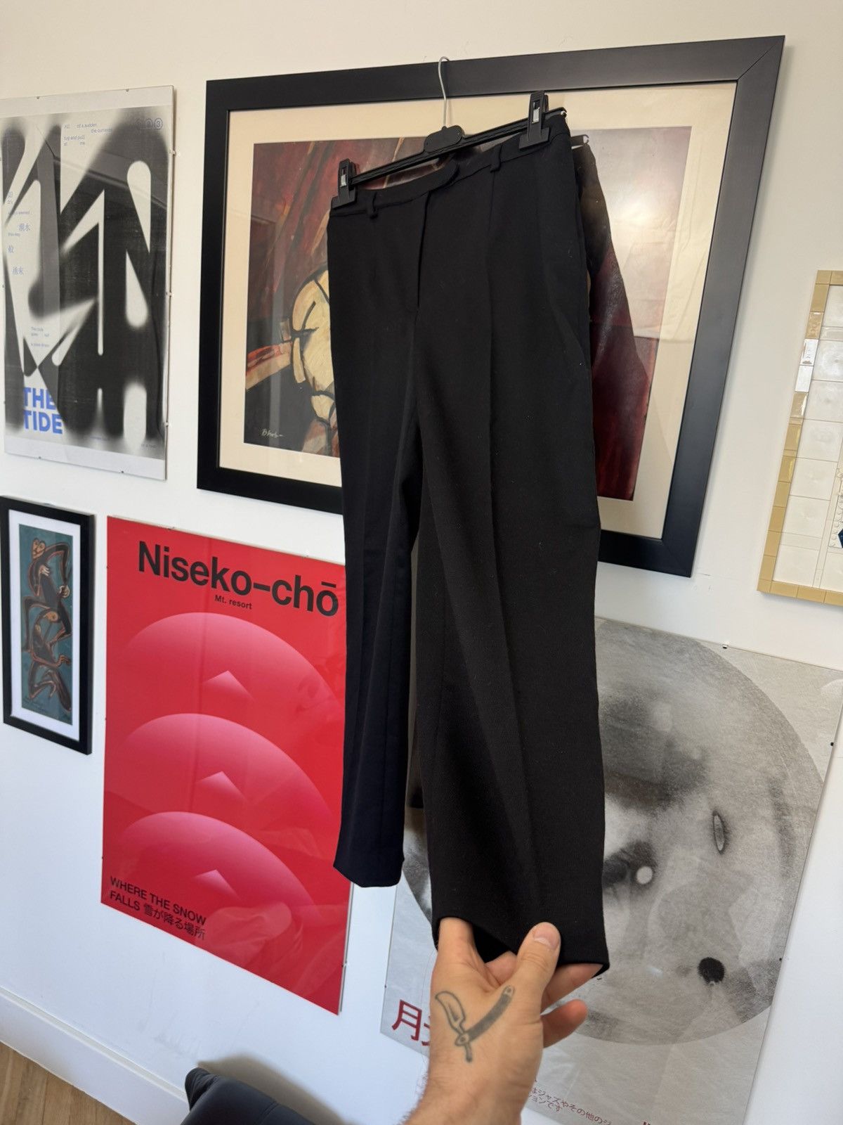 Valentino Vintage 90s Valentino Wool Black Casual Pant Designer Rare Size 28" / US 6 / IT 42 - 3 Thumbnail